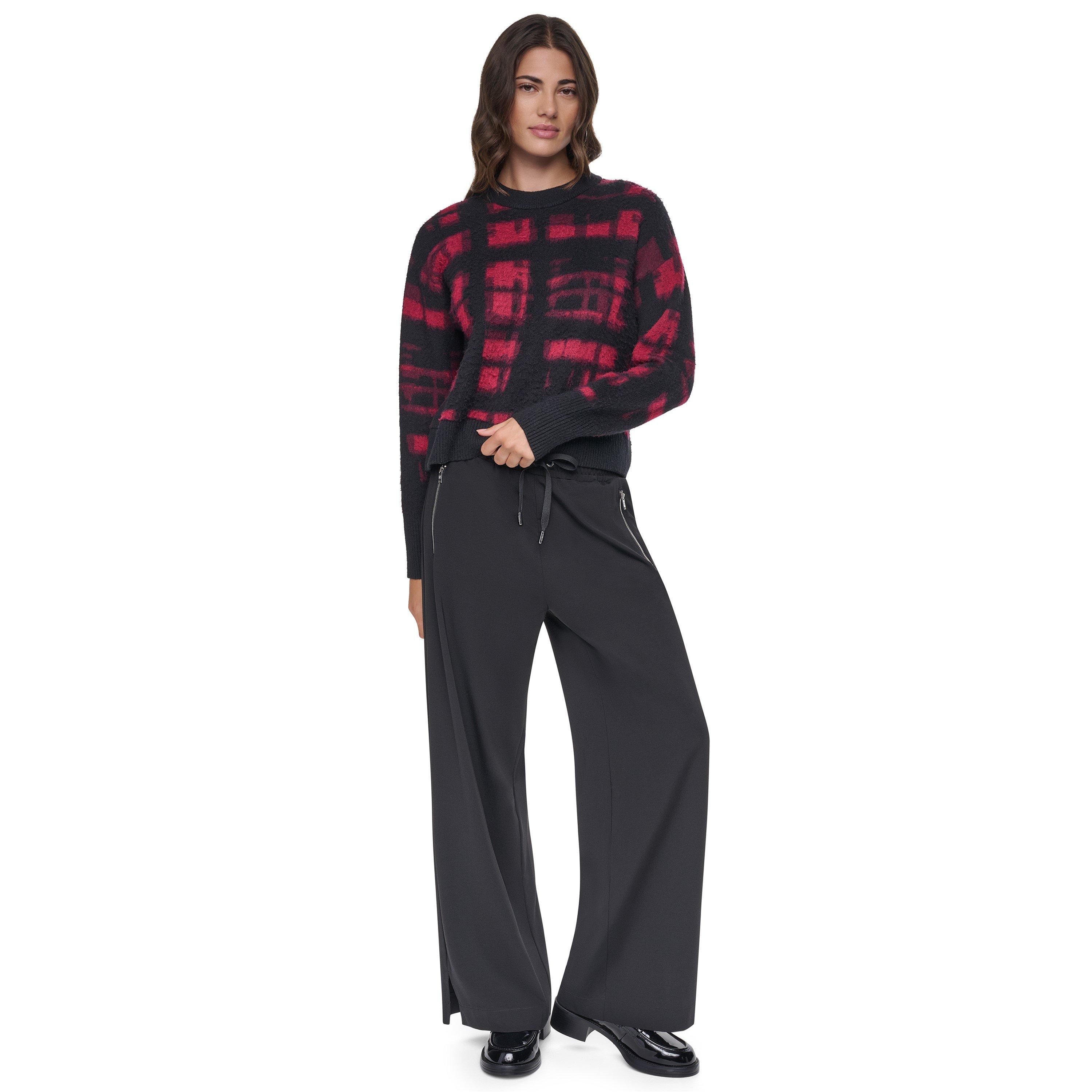 Cranberry/Black - DKNY - DKNY Prnt CN Knit Ld64 - 3