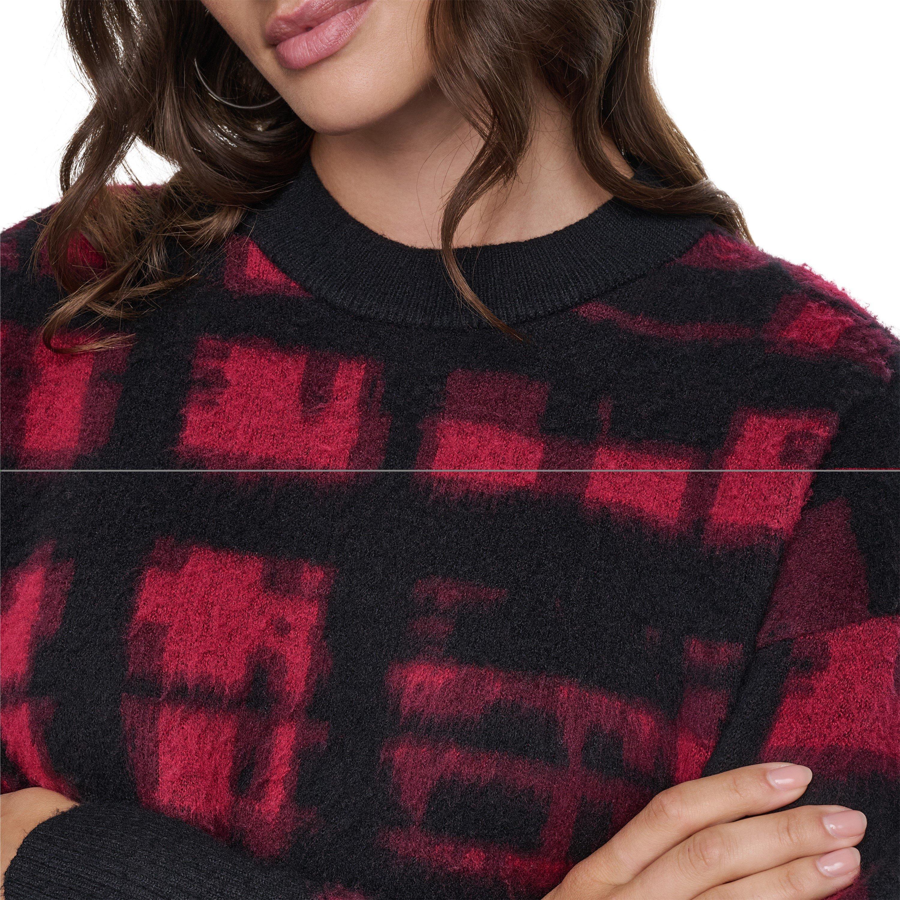 Cranberry/Black - DKNY - DKNY Prnt CN Knit Ld64 - 4