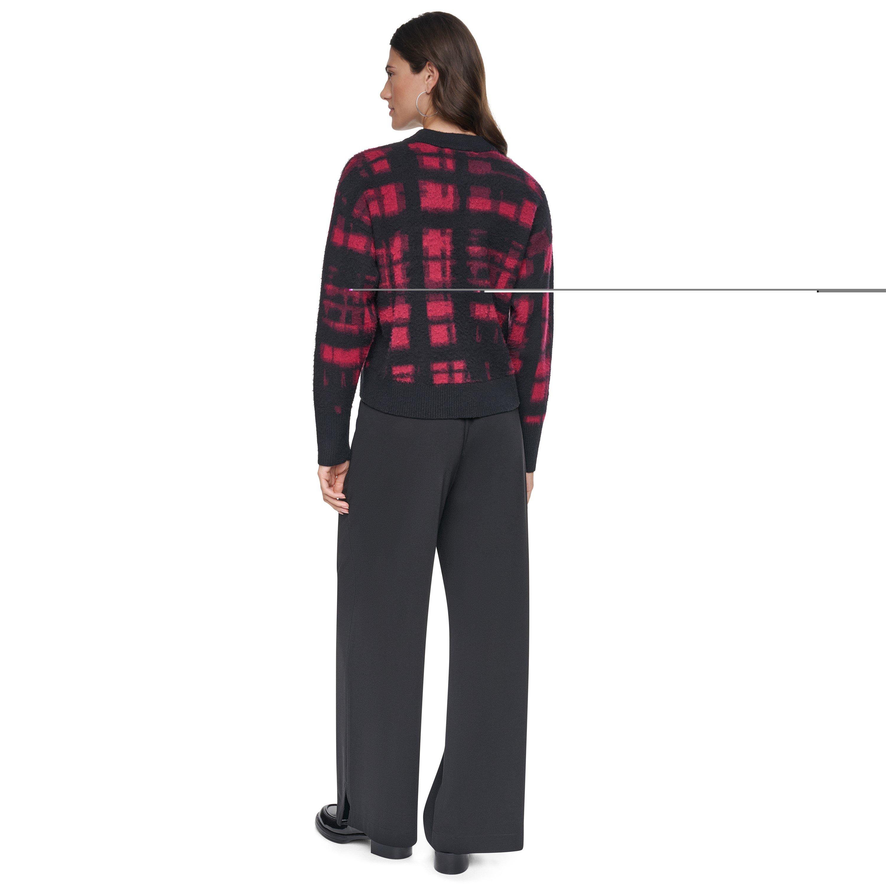 Cranberry/Black - DKNY - DKNY Prnt CN Knit Ld64 - 5