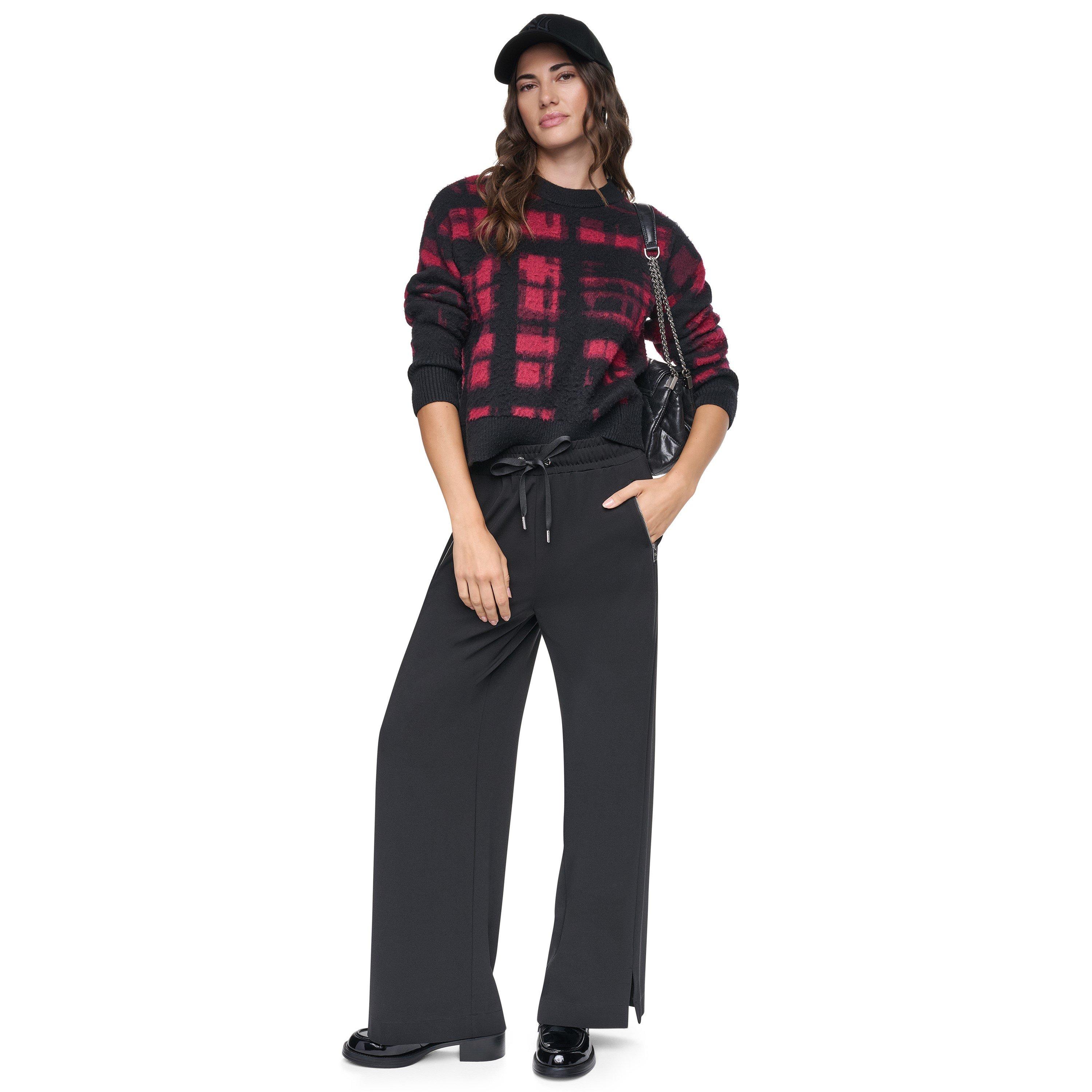 Cranberry/Black - DKNY - DKNY Prnt CN Knit Ld64 - 6