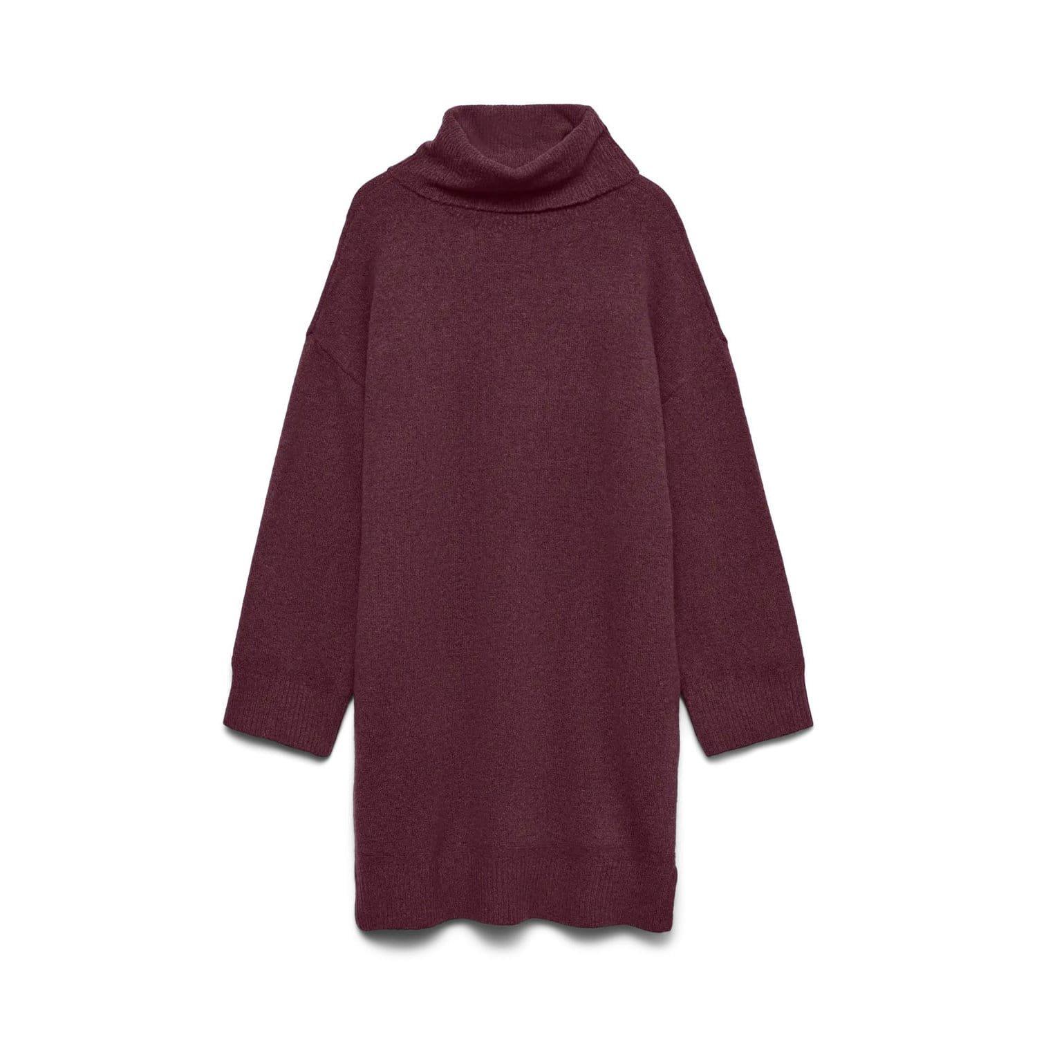 Wine - Vero Moda - Aquarius Roll Neck Jumper Dress