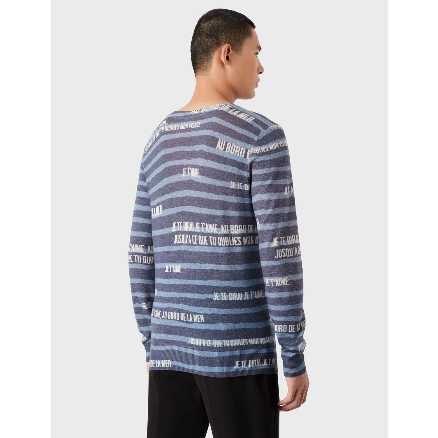 Navy - Emporio Armani - Knit Sweatshirt - 2