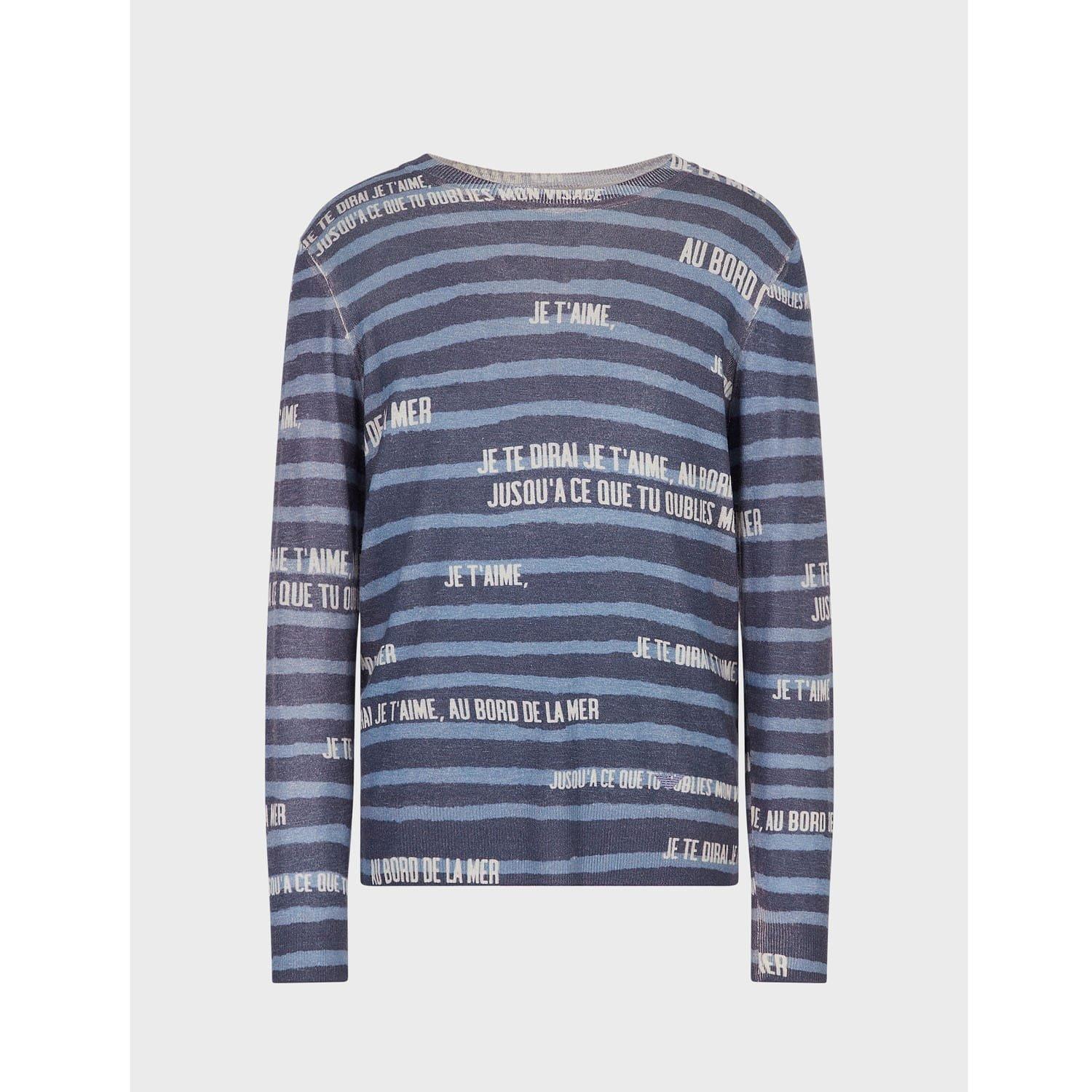 Navy - Emporio Armani - Knit Sweatshirt - 3