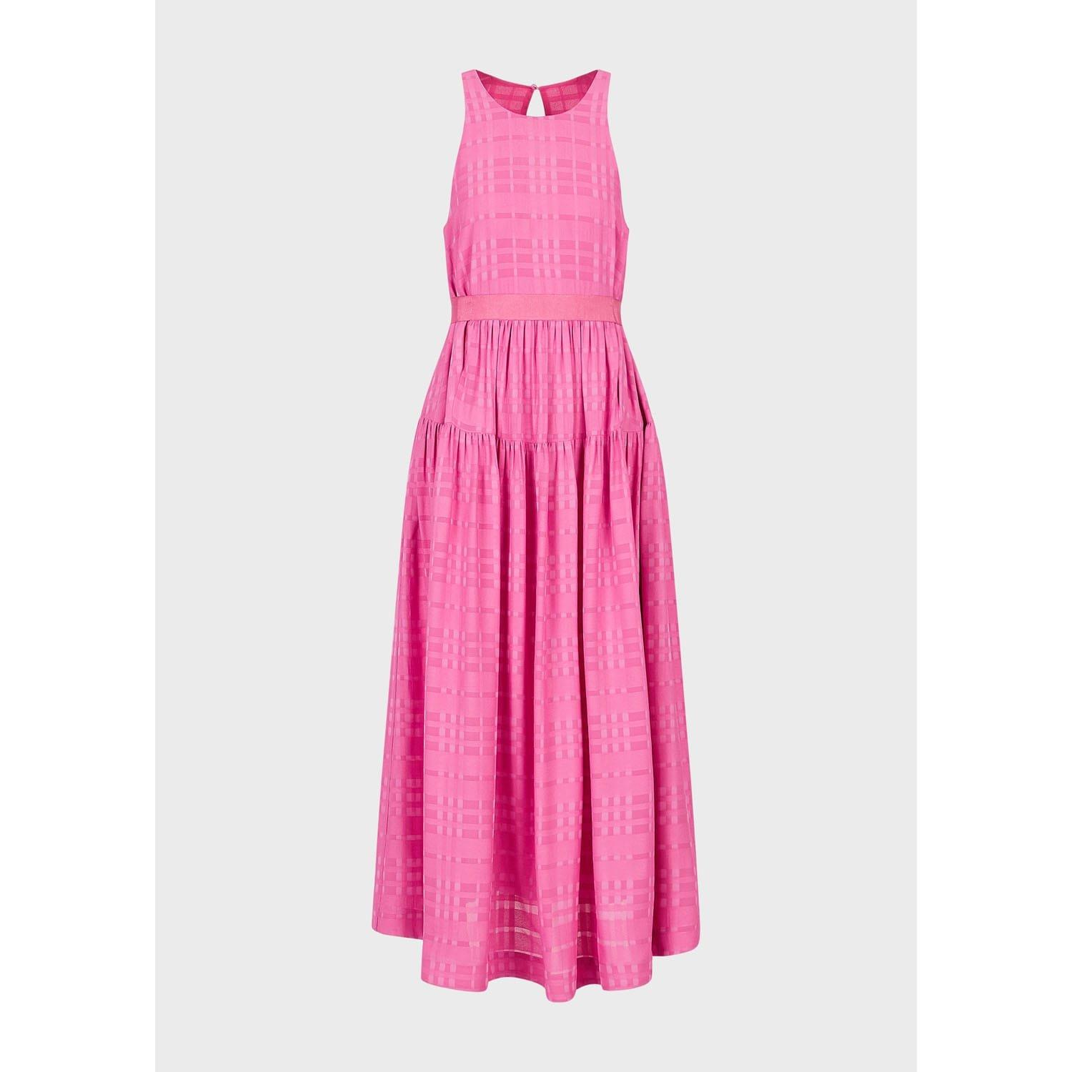 Pink - Emporio Armani - Sleeveless Checked Midi Dress