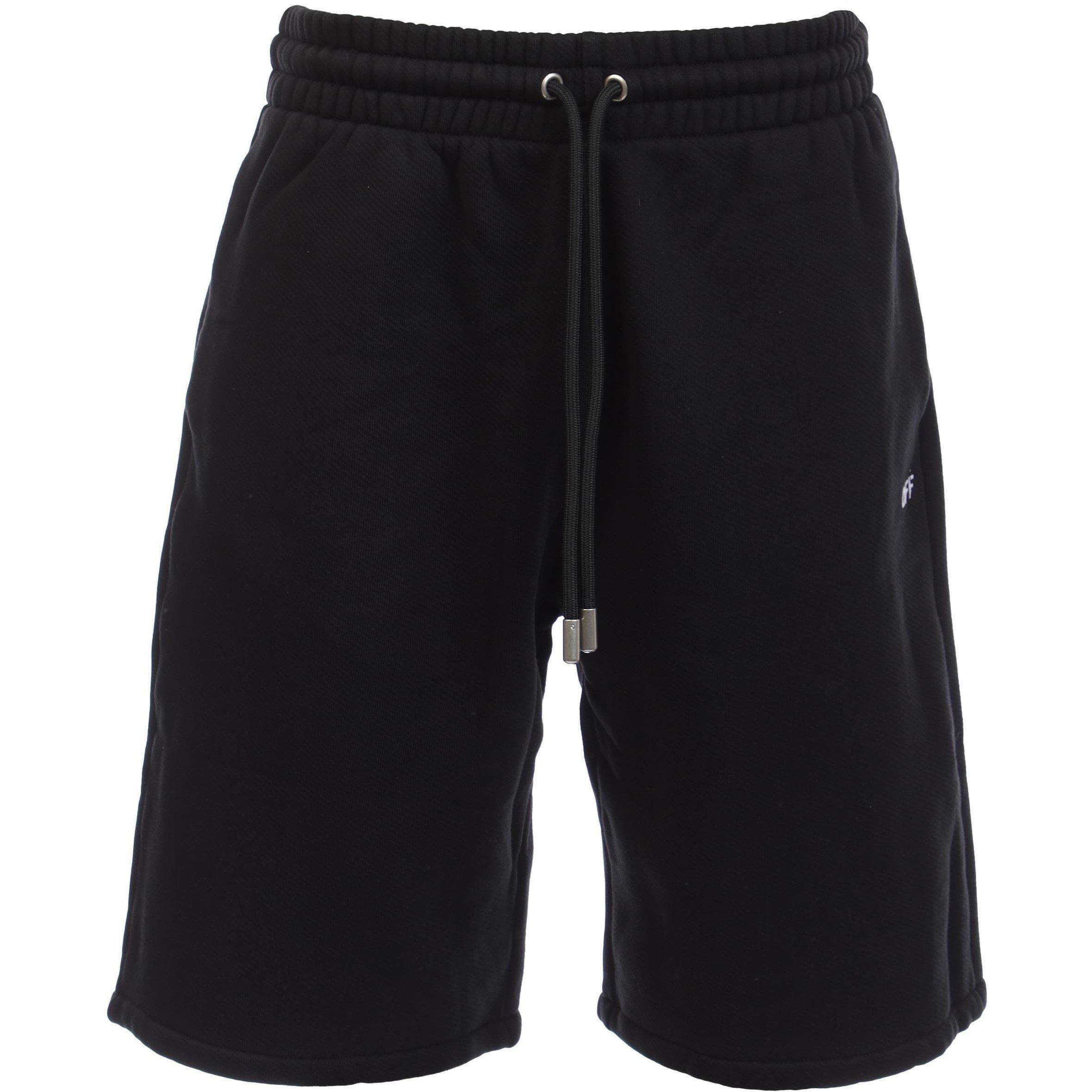 Black-White - Off White - Scribble Diagonals Sweat Shorts - 1