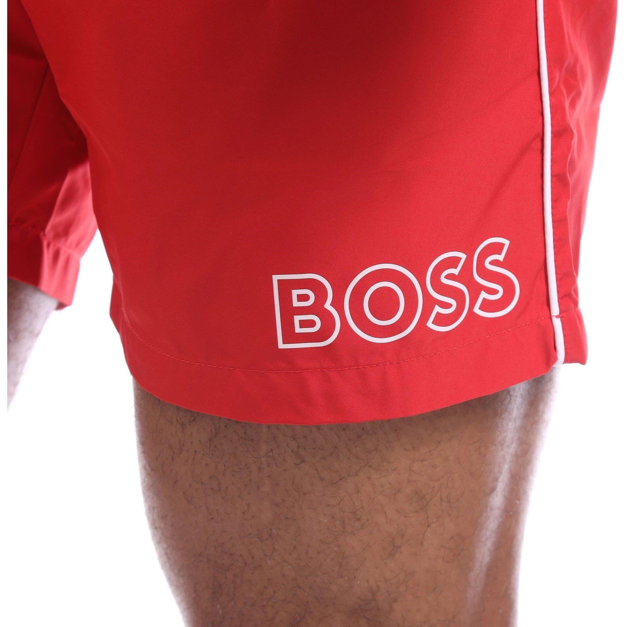 Red - Boss - Starfish BM Logo Swim Shorts - 4
