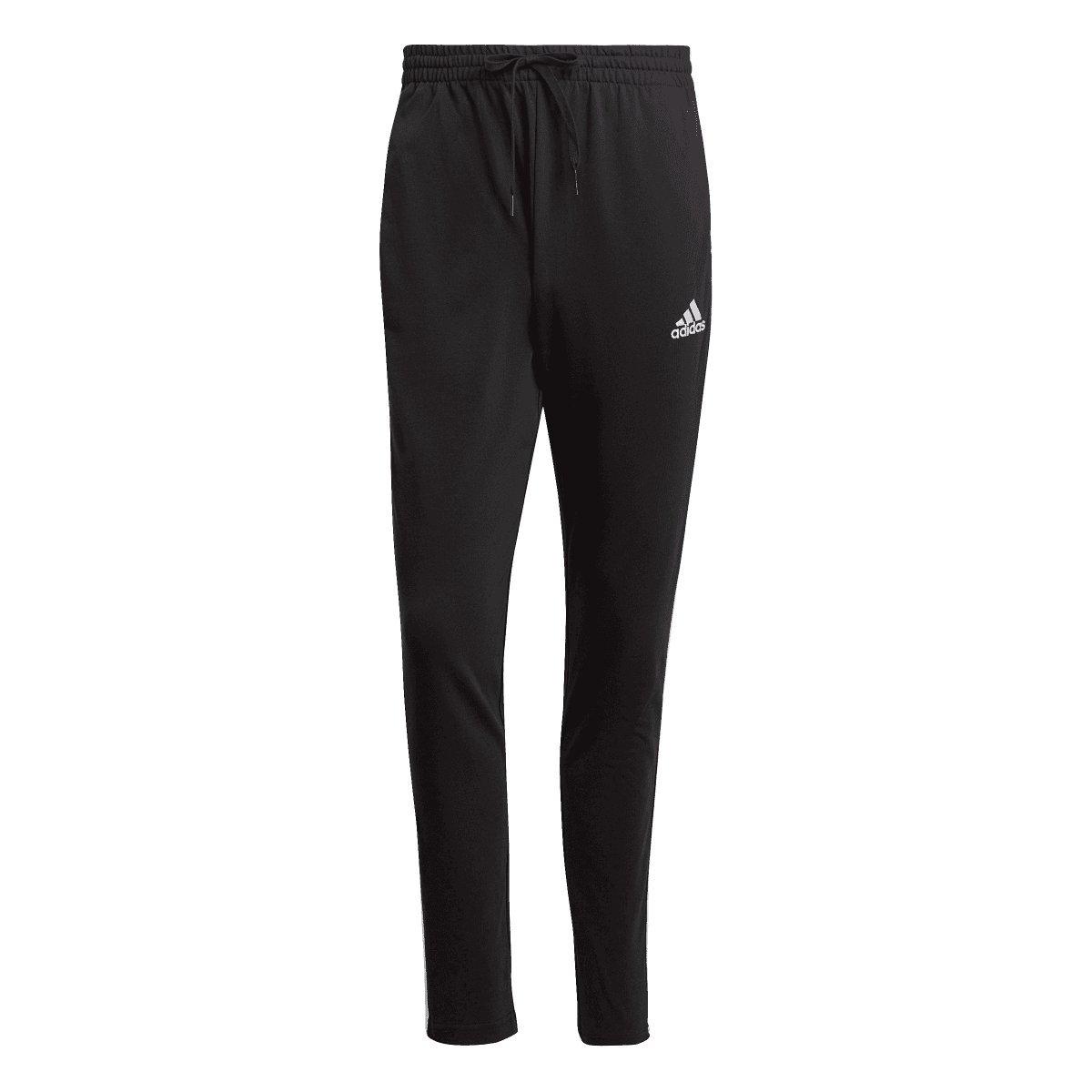 Black - adidas - Essentials Single Jersey Tapered 3 Stripes Joggers - 1