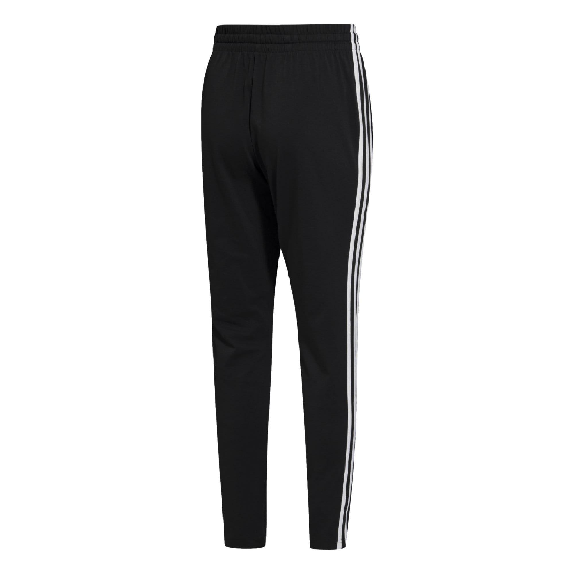 Black - adidas - Essentials Single Jersey Tapered 3 Stripes Joggers - 3