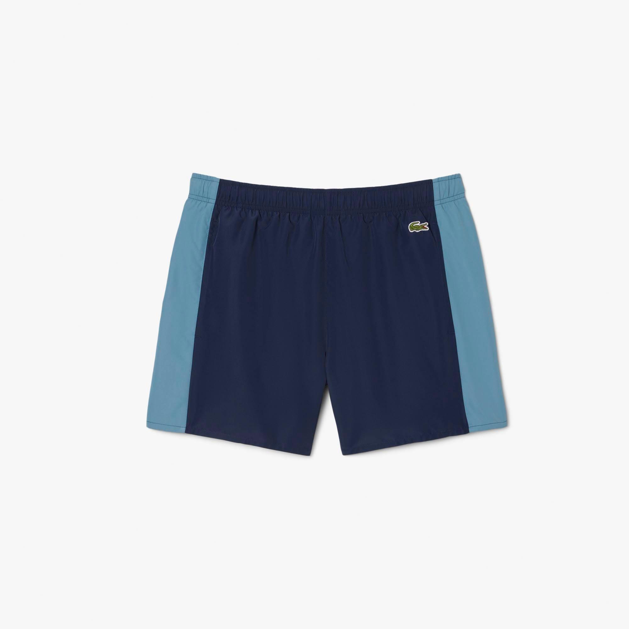 Navy - Lacoste - Colour Block Swim Trunks - 1