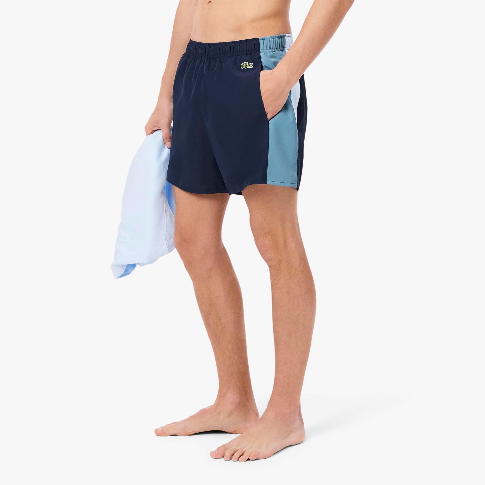 Navy - Lacoste - Colour Block Swim Trunks - 3