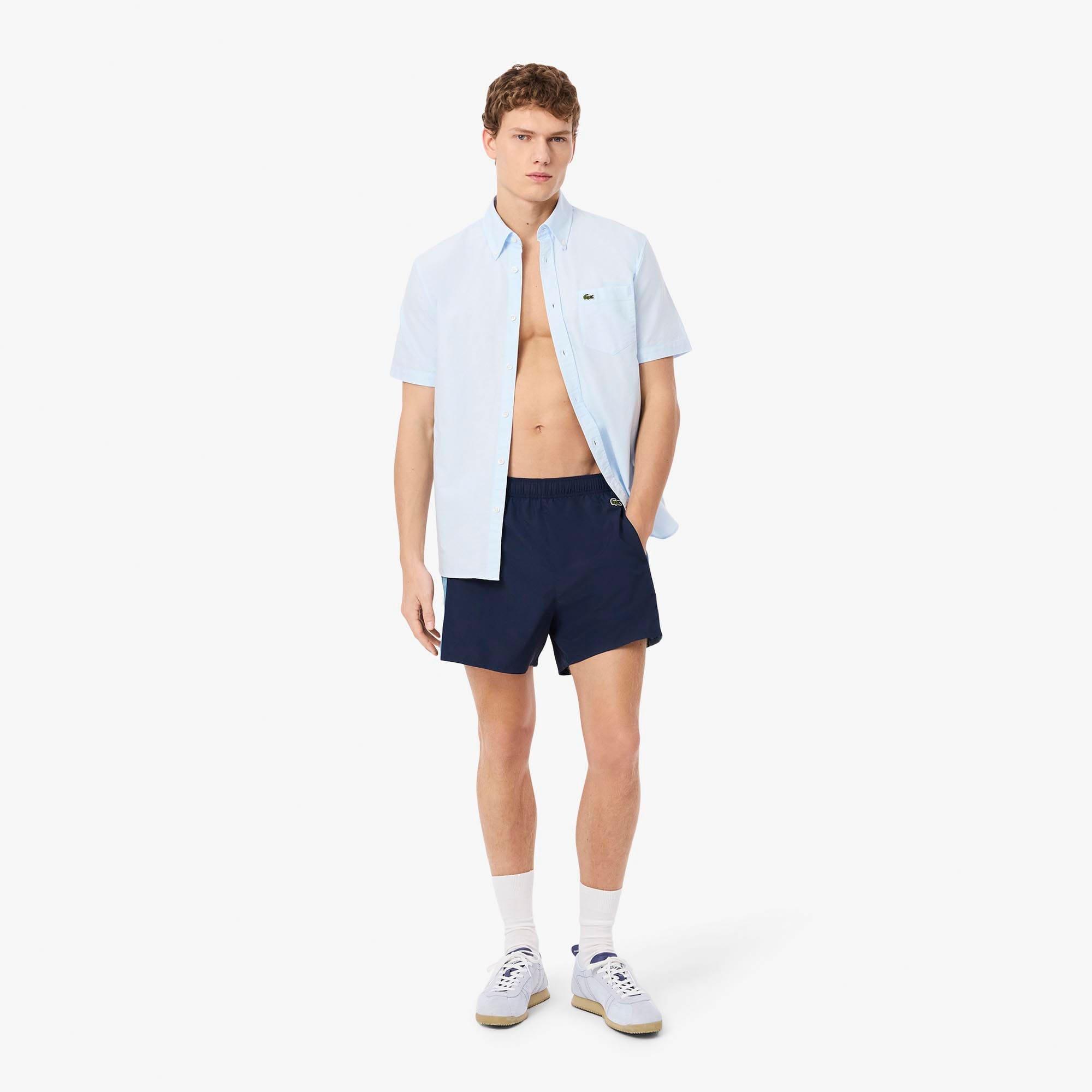 Navy - Lacoste - Colour Block Swim Trunks - 4