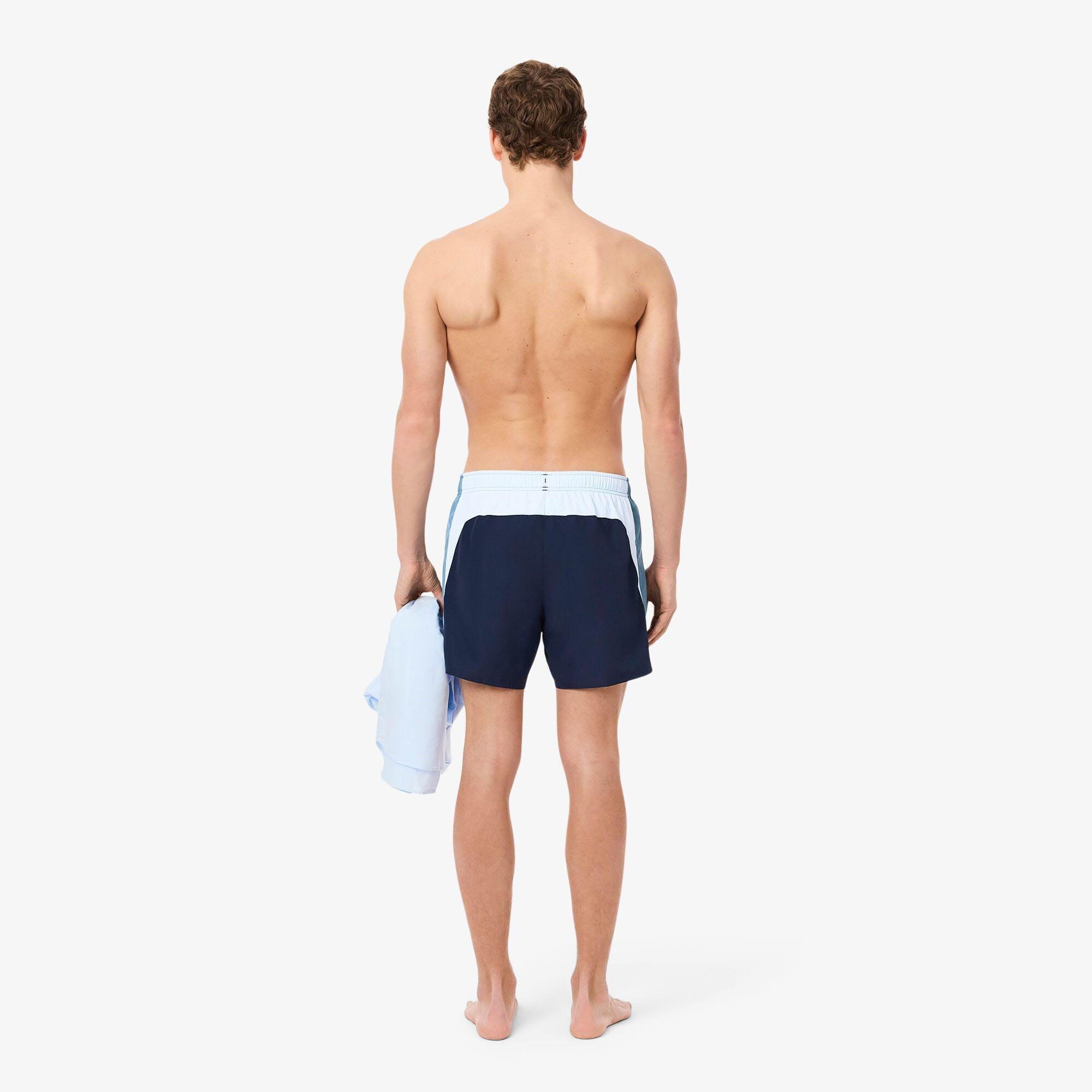 Navy - Lacoste - Colour Block Swim Trunks - 5
