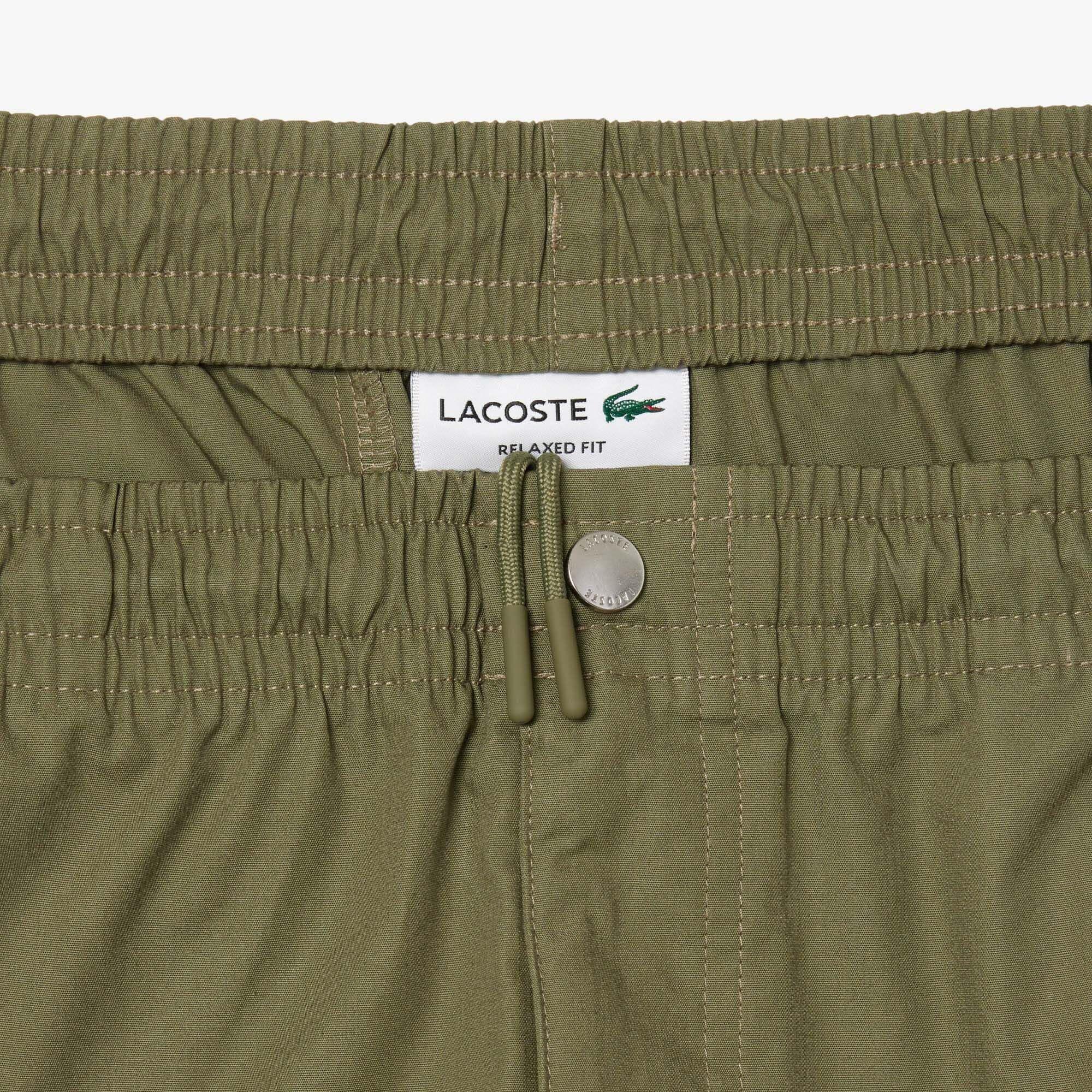 Green - Lacoste - Relaxed Fit Poplin Shorts - 4