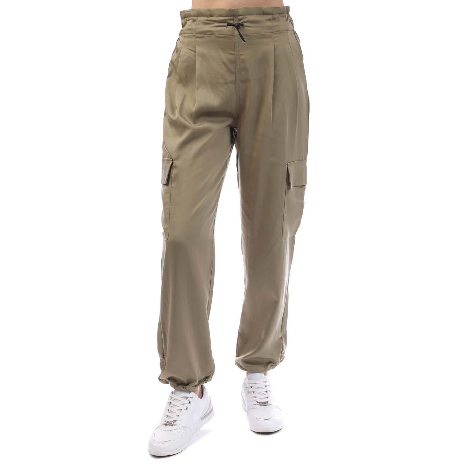 Beige - DKNY - Soft Cargo Pants with a Bungee Waist - 1
