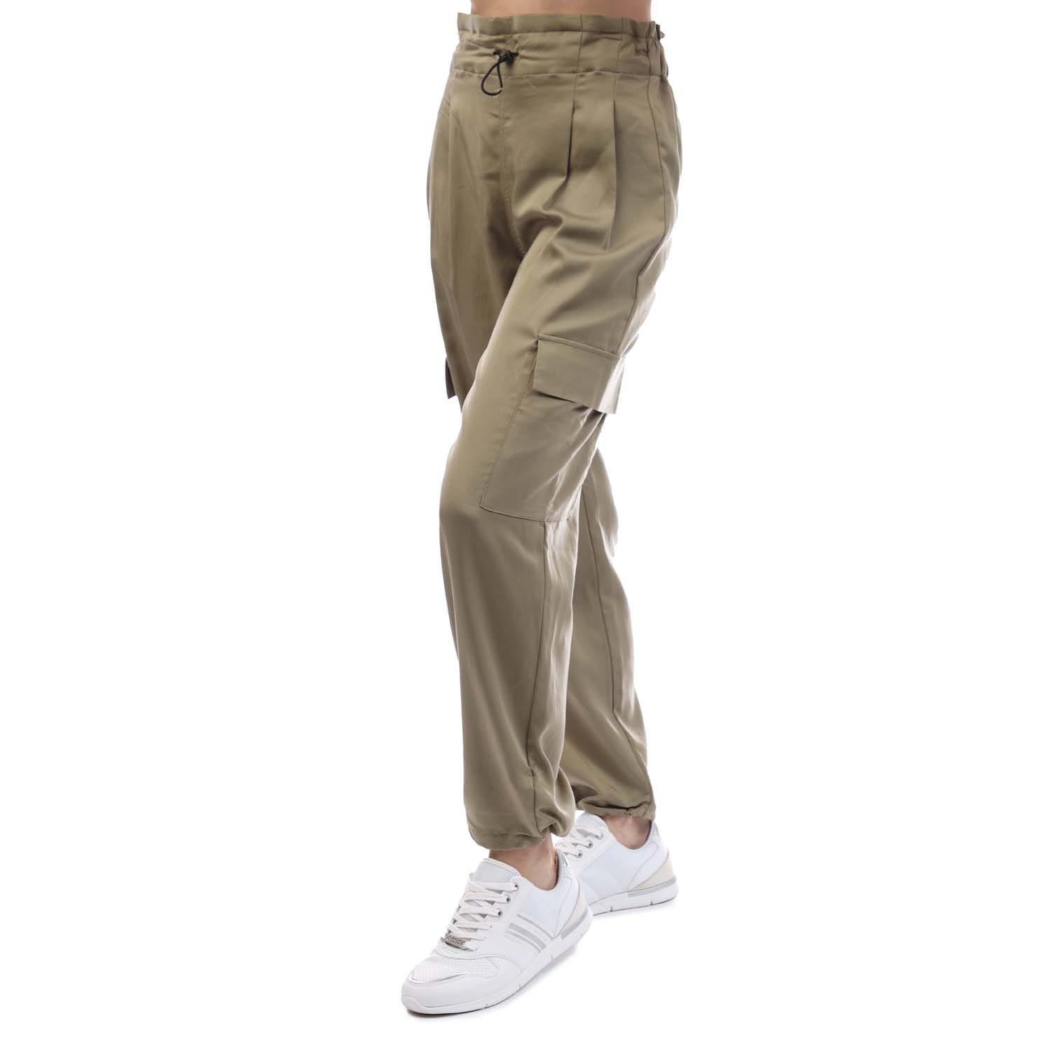 Beige - DKNY - Soft Cargo Pants with a Bungee Waist - 3