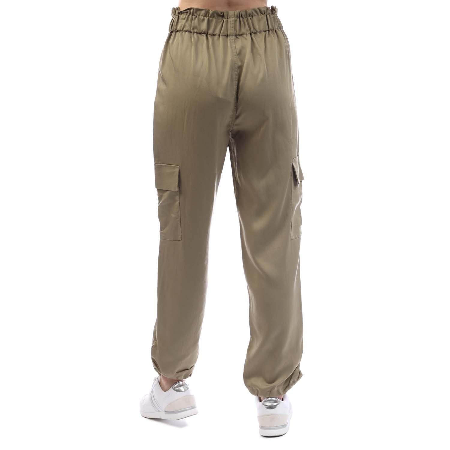 Beige - DKNY - Soft Cargo Pants with a Bungee Waist - 4