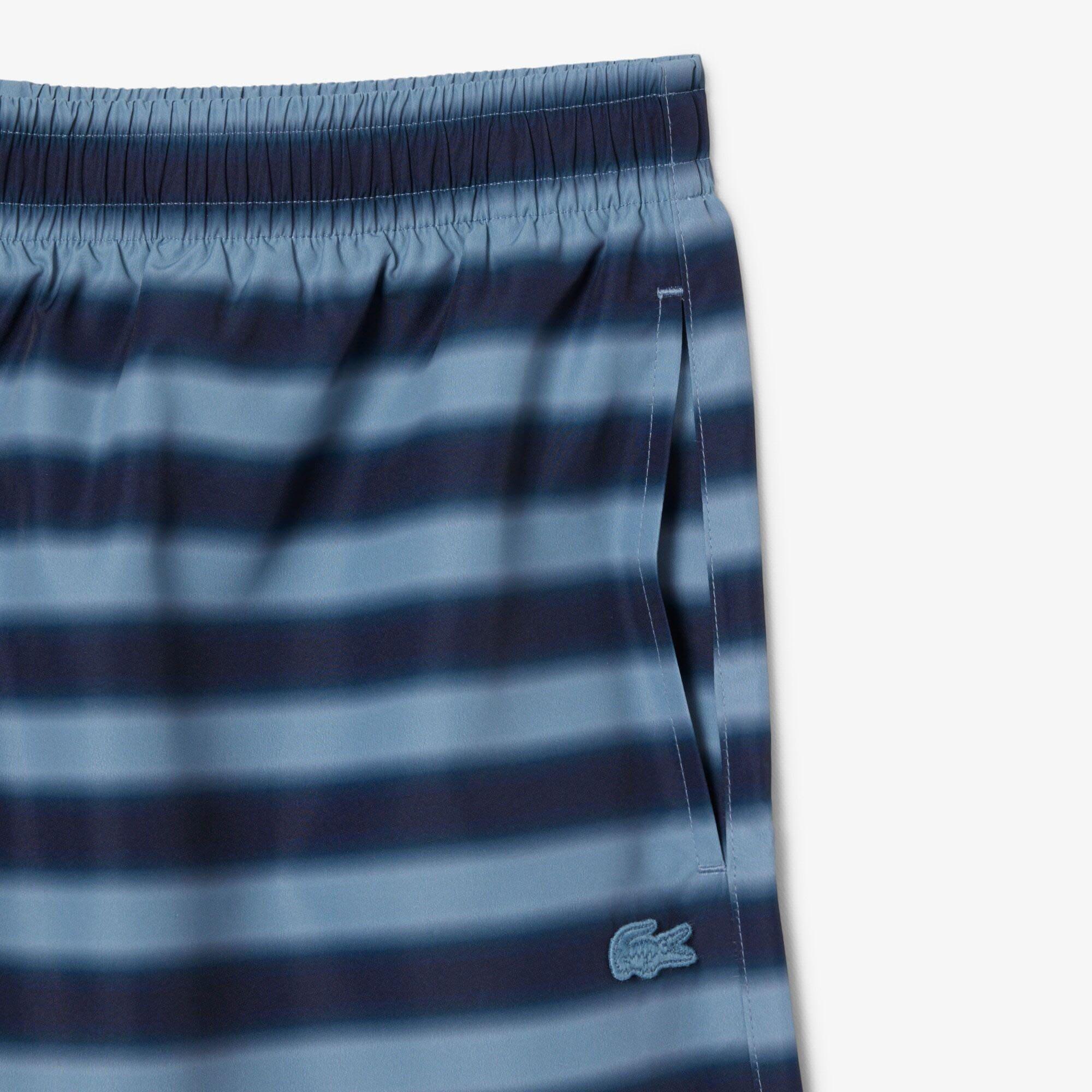 Blue - Lacoste - Striped Swim Trunks - 2