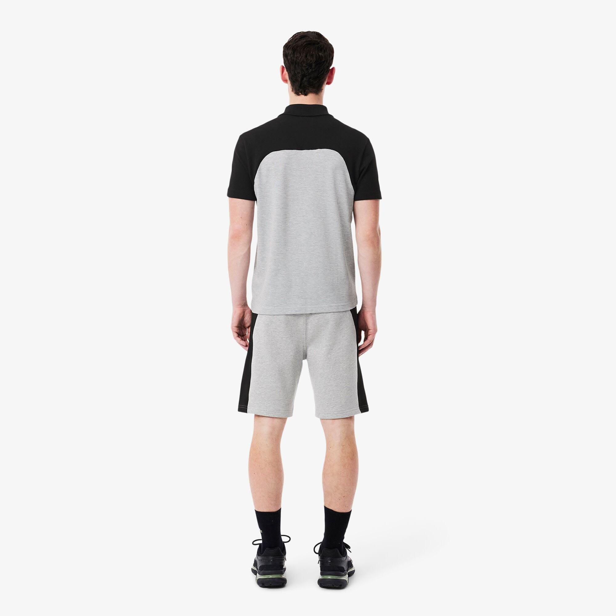 Grey - Lacoste - Cotton Fleece Colour Block Shorts - 3