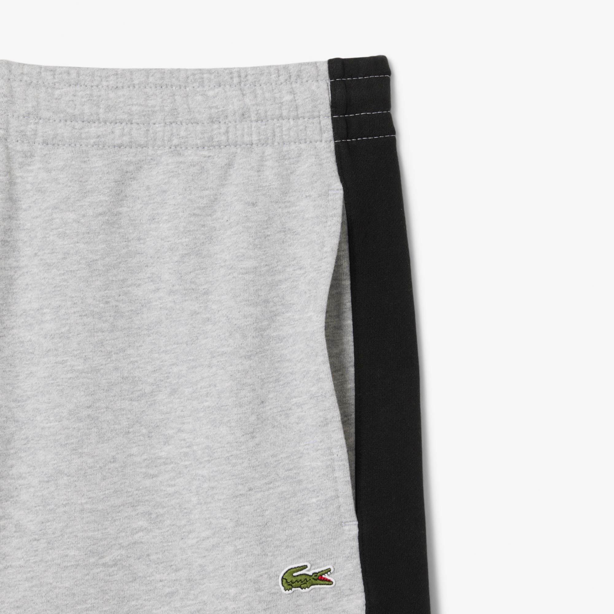 Grey - Lacoste - Cotton Fleece Colour Block Shorts - 5