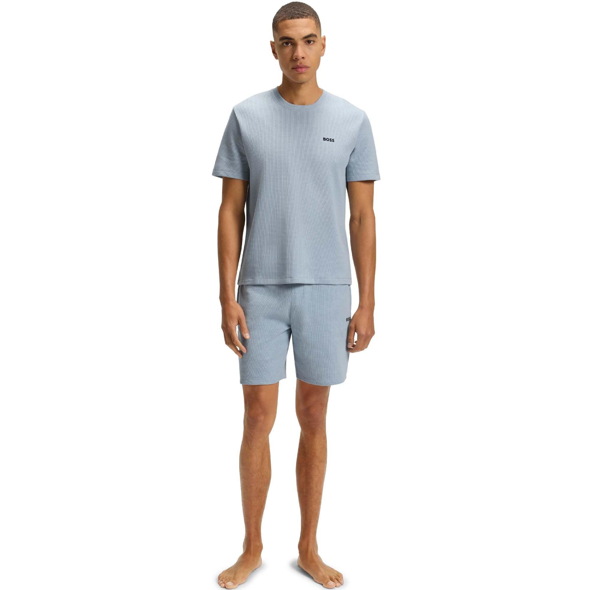 Blue - Boss - Waffle Pyjama Shorts - 9