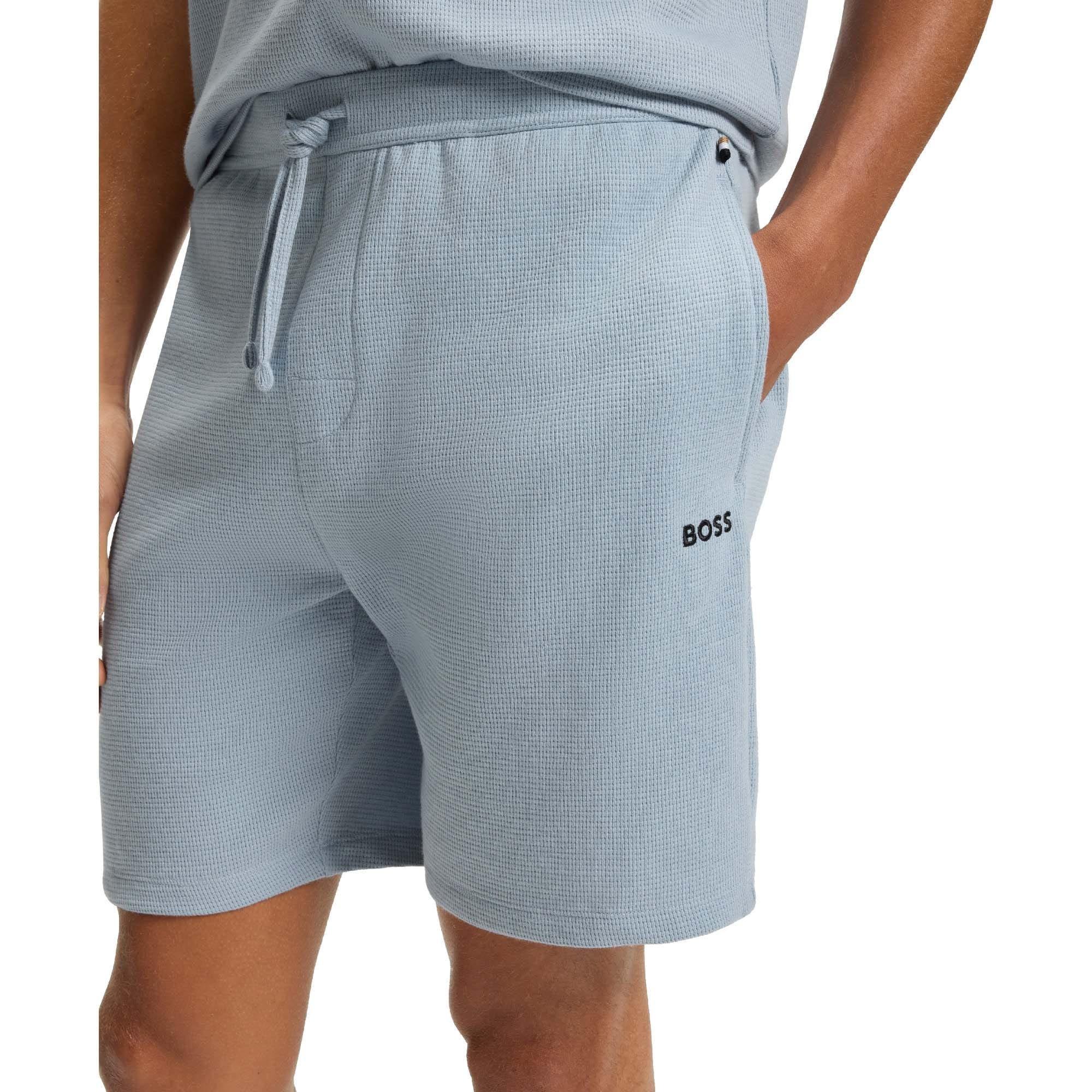 Blue - Boss - Waffle Pyjama Shorts - 10