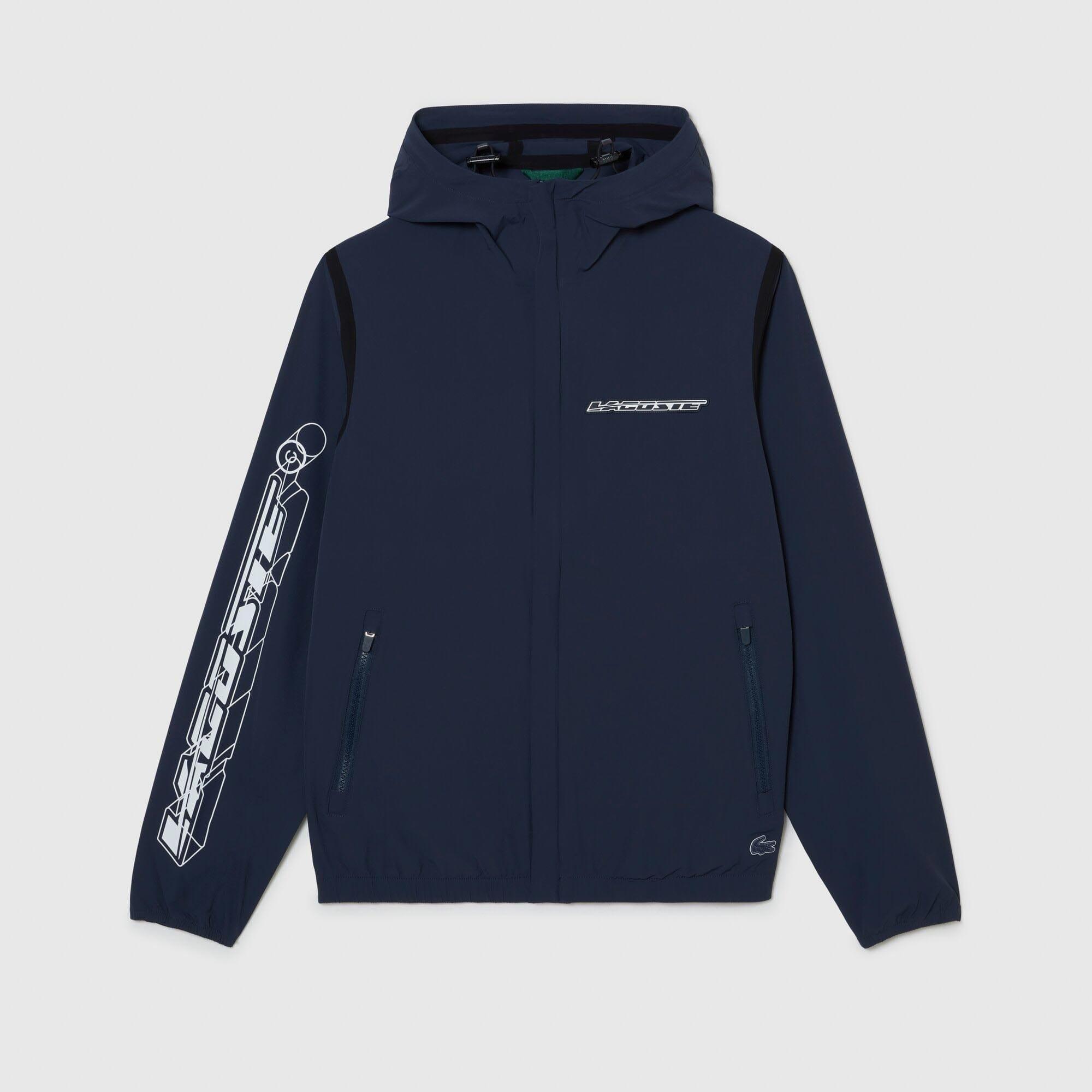Blue - Lacoste - Recycled Polyamide Short Track Jacket - 1
