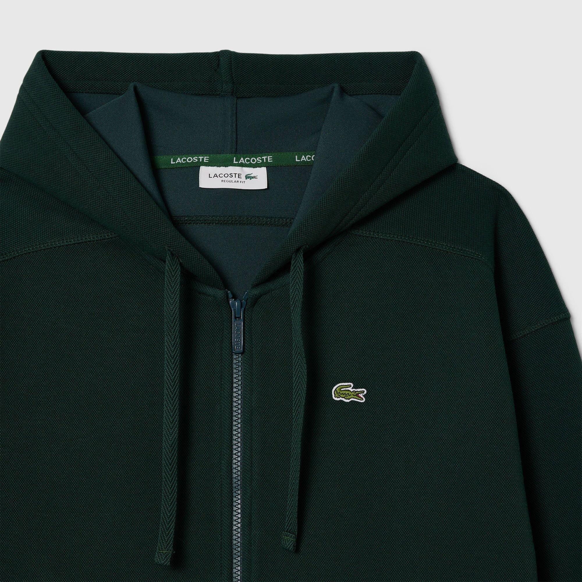 Green - Lacoste - Zip-Up Pique Hoodie - 2