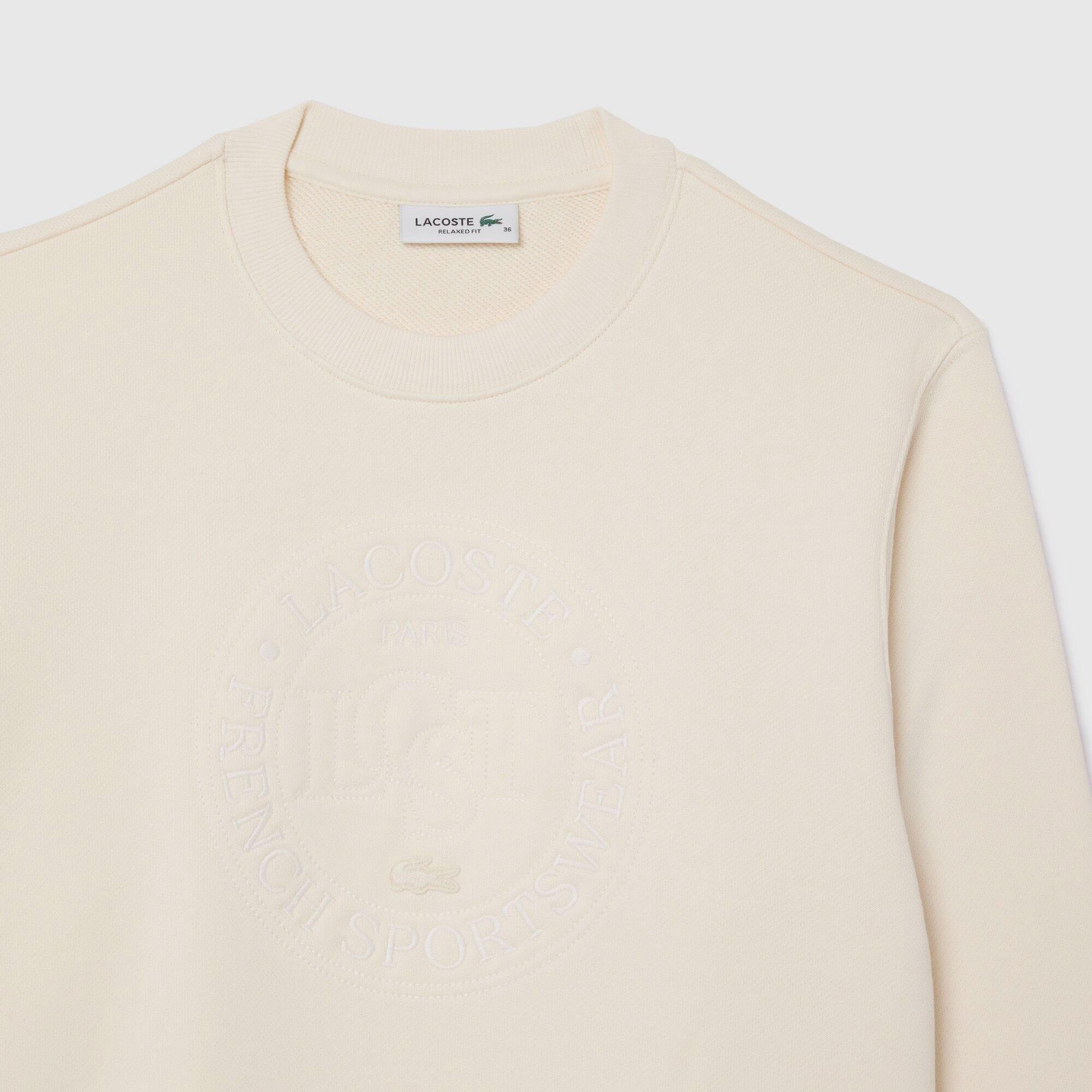 Cream - Lacoste - Embroidered Crewneck Sweatshirt - 3