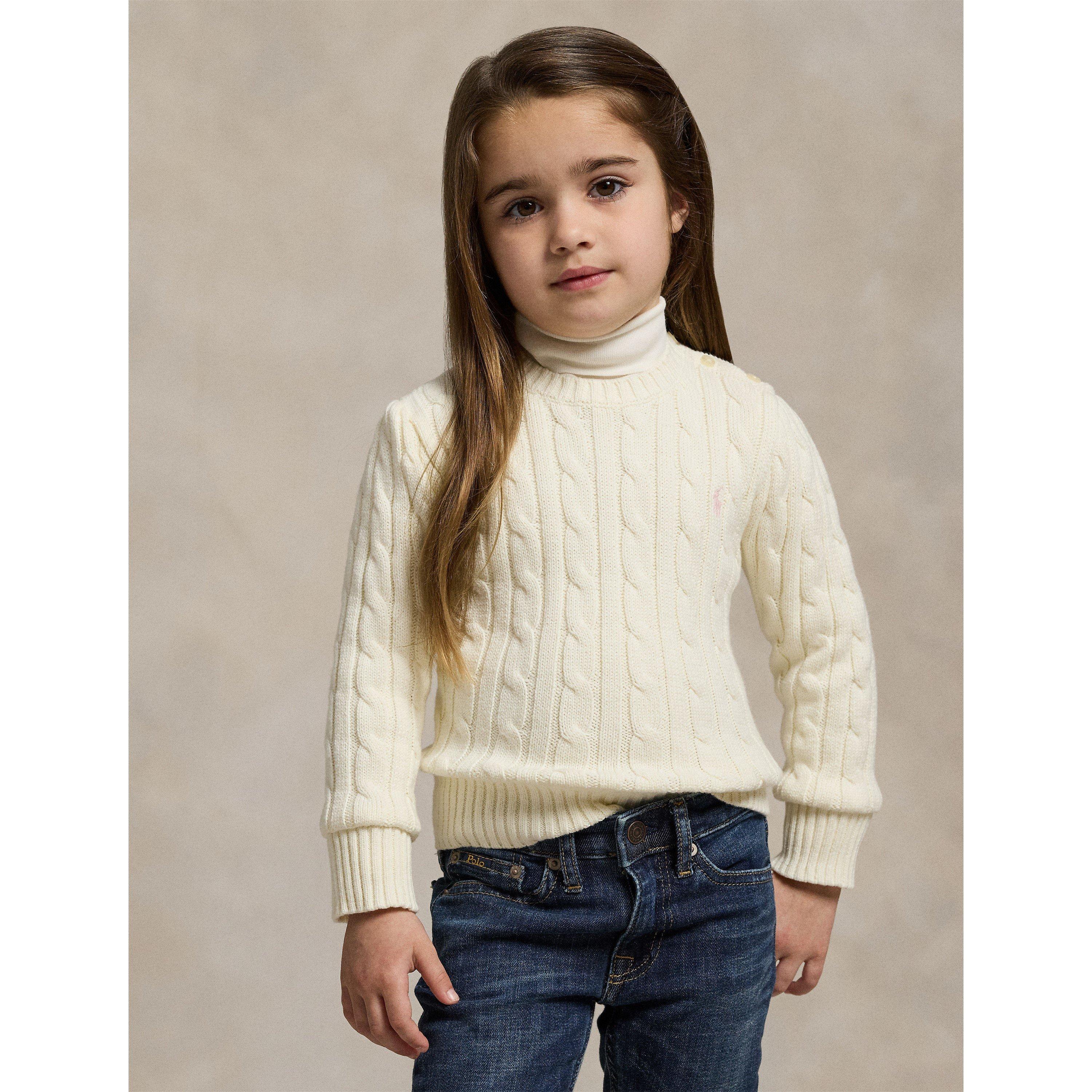 White/Pink - Polo Ralph Lauren - Kids' Cable Knit Jumper - 3