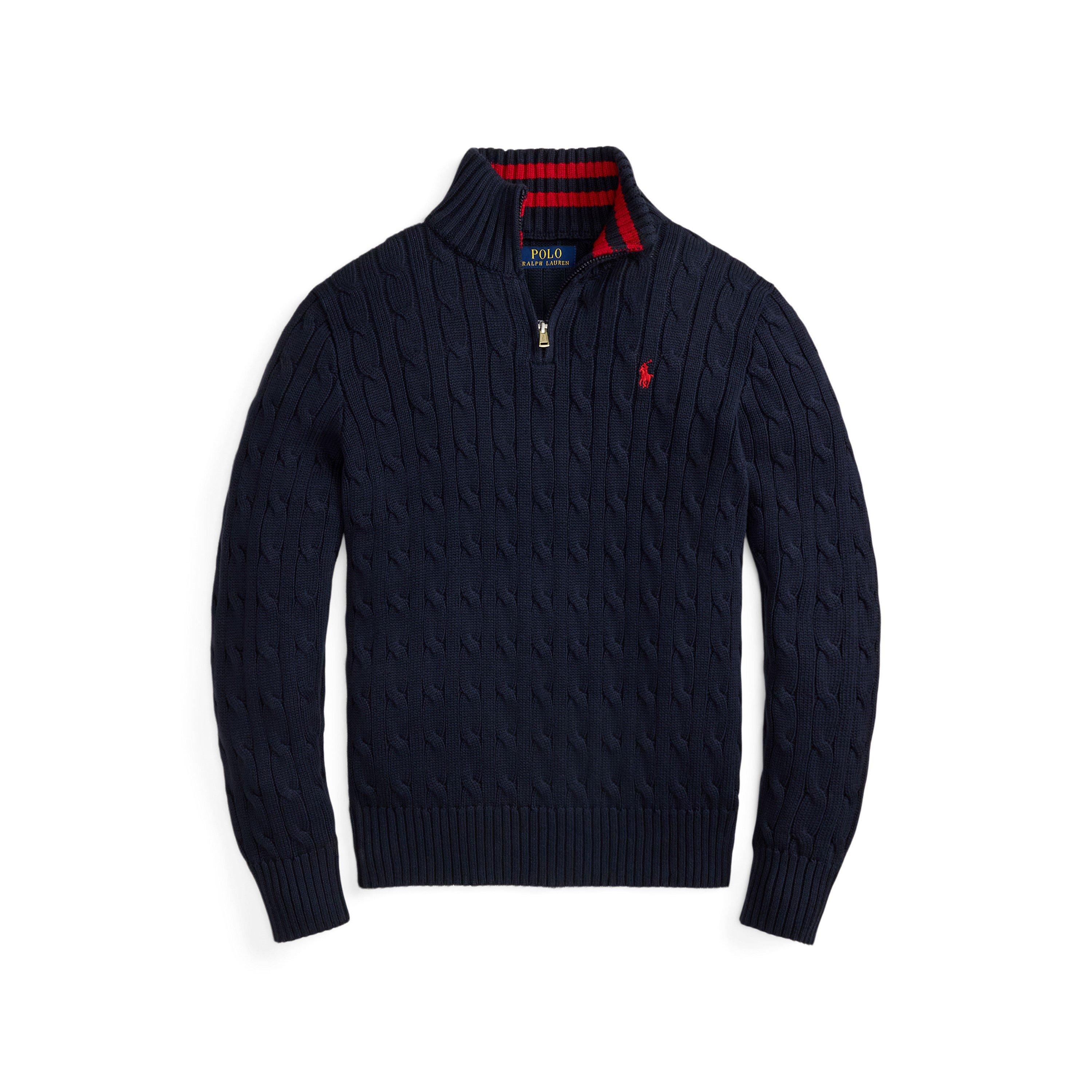 RL Navy - Polo Ralph Lauren - Kids' Quarter Zip Knitted Top - 1