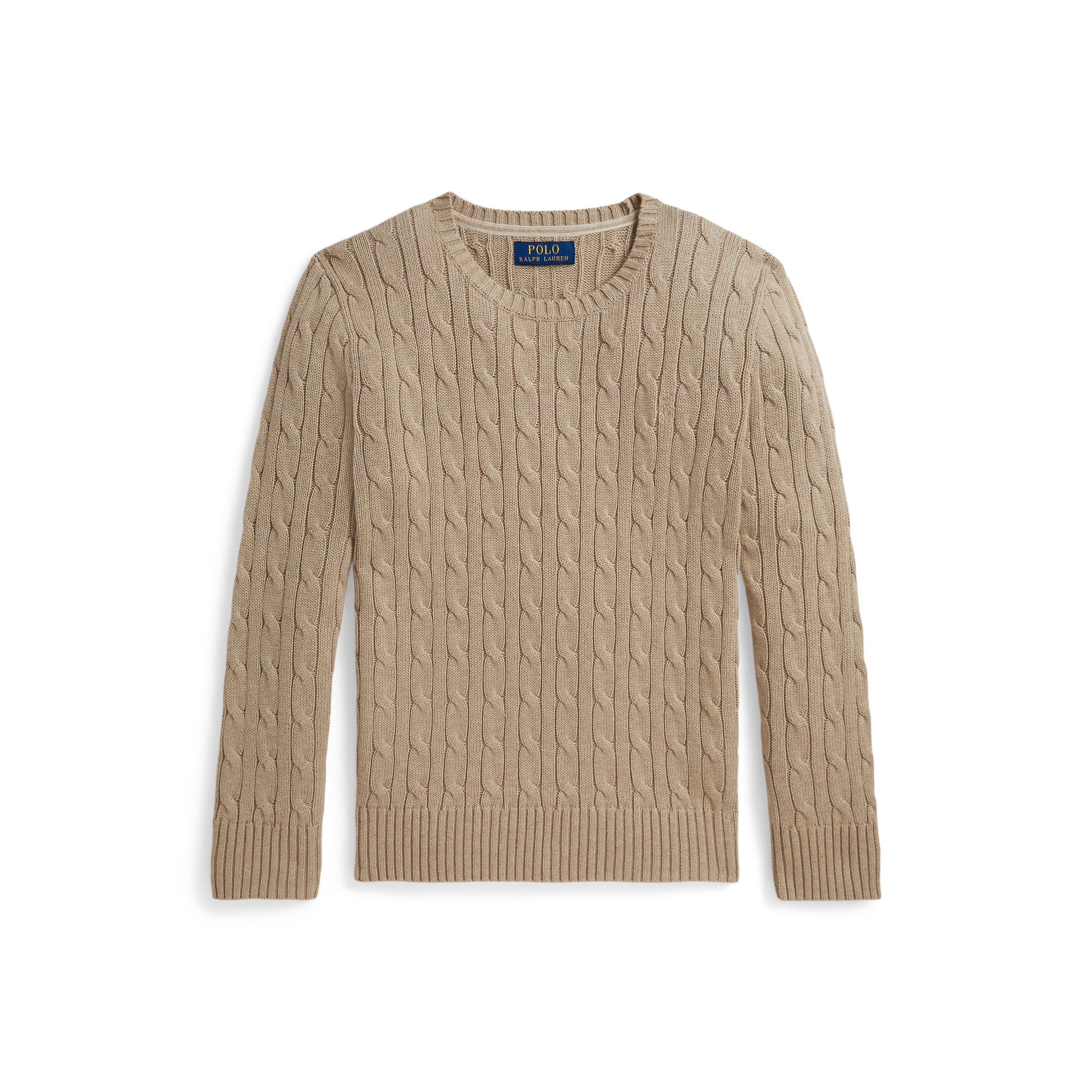 Tan Heather - Polo Ralph Lauren - Kids' Cable Knit Jumper - 1