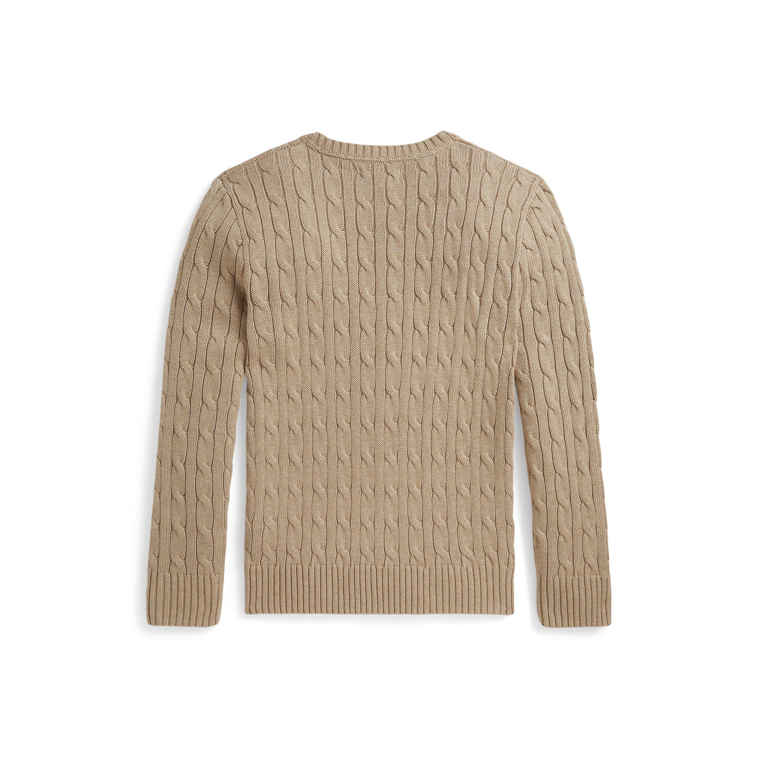 Tan Heather - Polo Ralph Lauren - Kids' Cable Knit Jumper - 2
