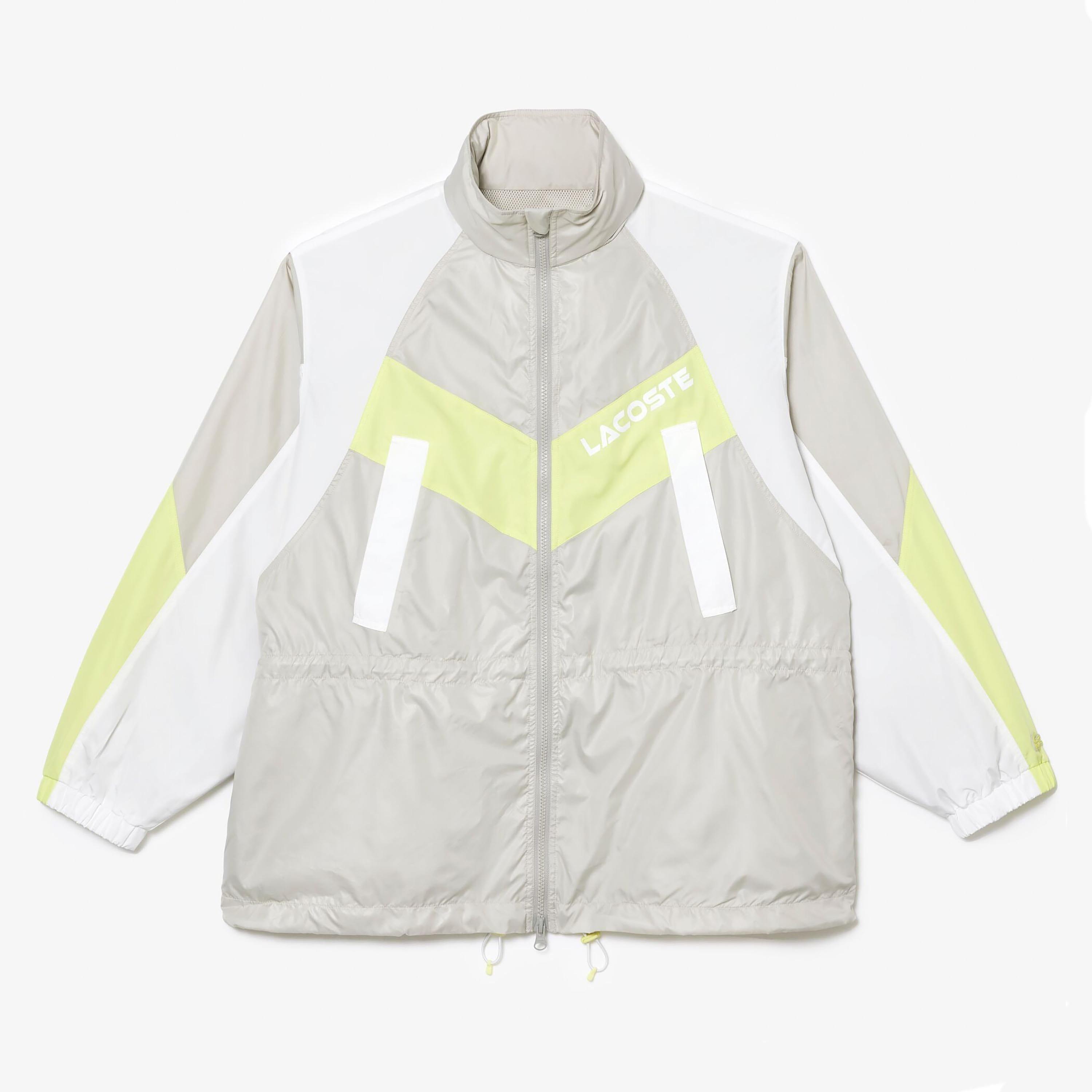 Grey - Lacoste - Oversized Hooded Colourblock Jacket - 1