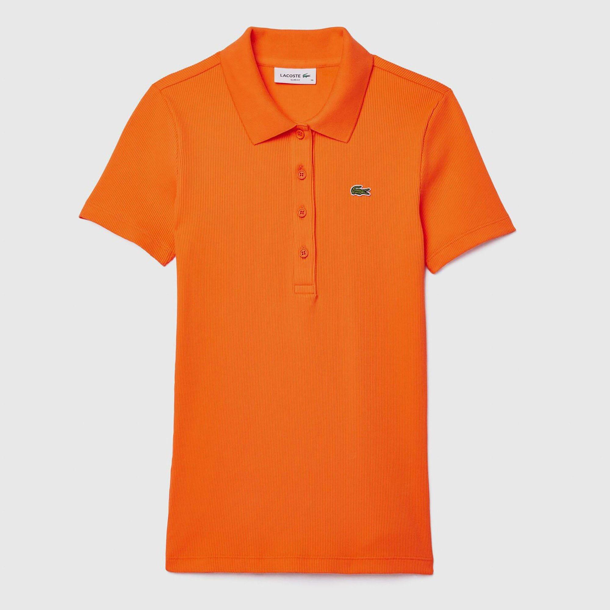 Orange - Lacoste - Slim-Fit L.12.D Ribbed Cotton Polo Shirt - 1