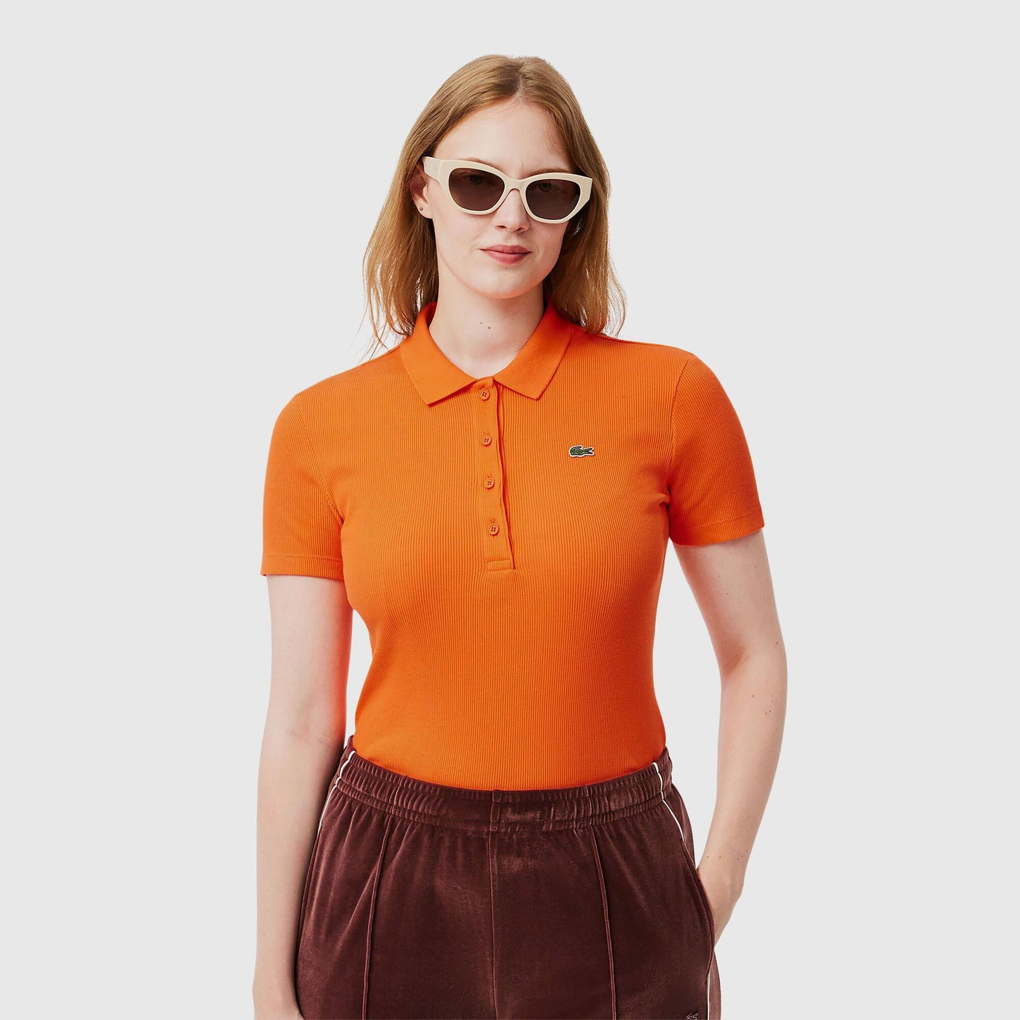 Orange - Lacoste - Slim-Fit L.12.D Ribbed Cotton Polo Shirt - 2