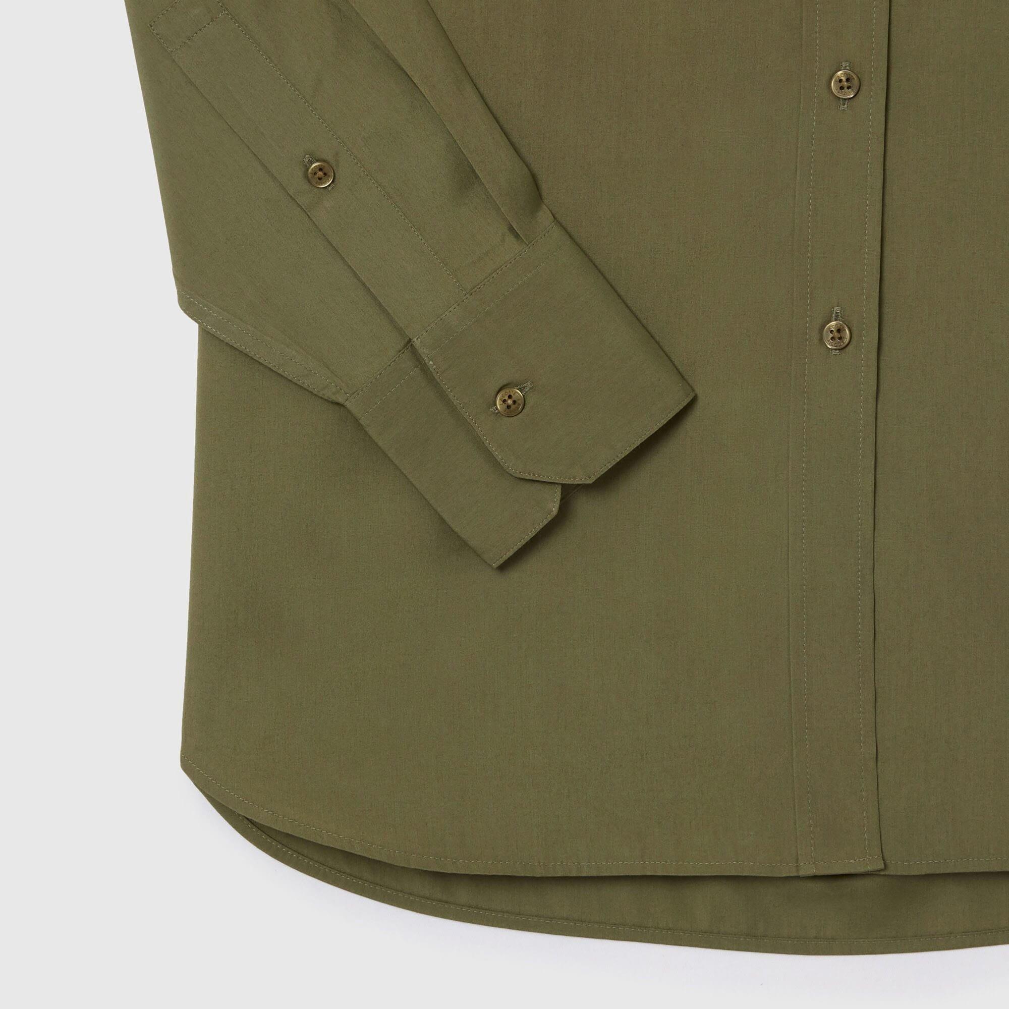 Khaki - Lacoste - Oversized Poplin Shirt - 3