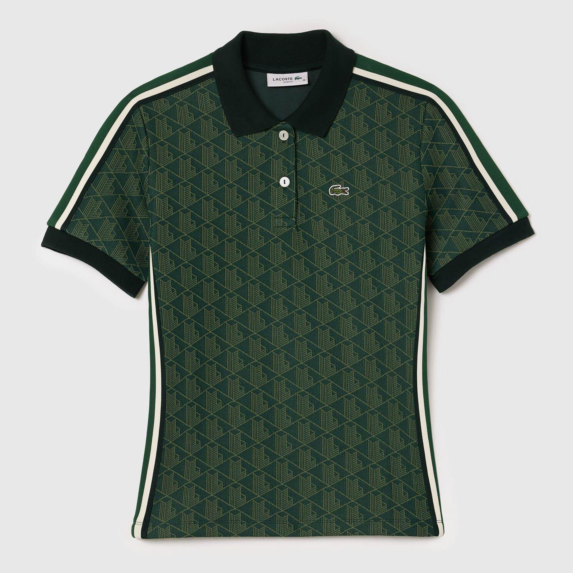 Green - Lacoste - Slim-Fit Monogram Jacquard Polo Shirt - 1