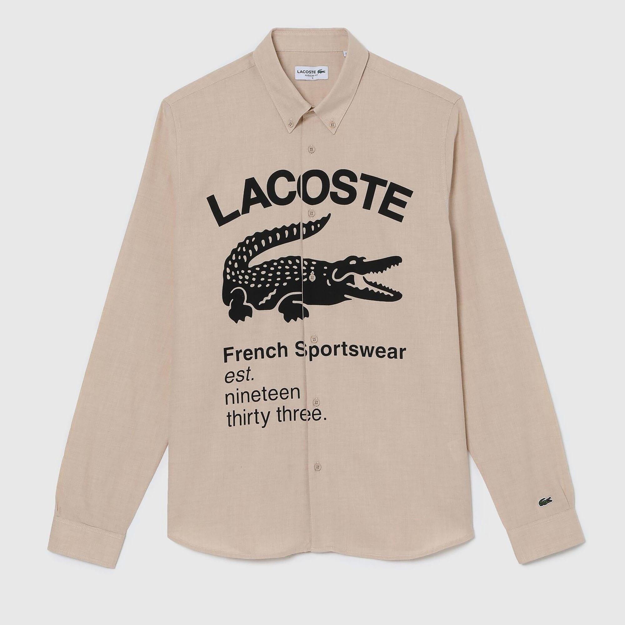 Beige - Lacoste - Long Sleeve Shirt - 1