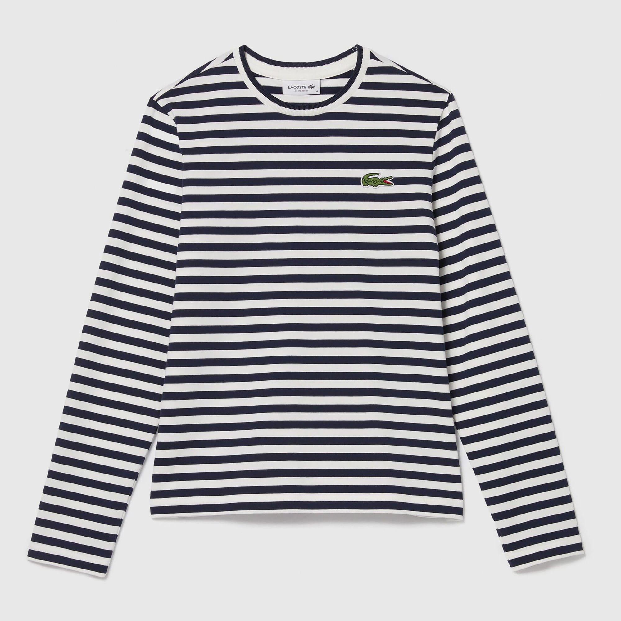 Navy - Lacoste - Striped Long Sleeve T-Shirt - 1
