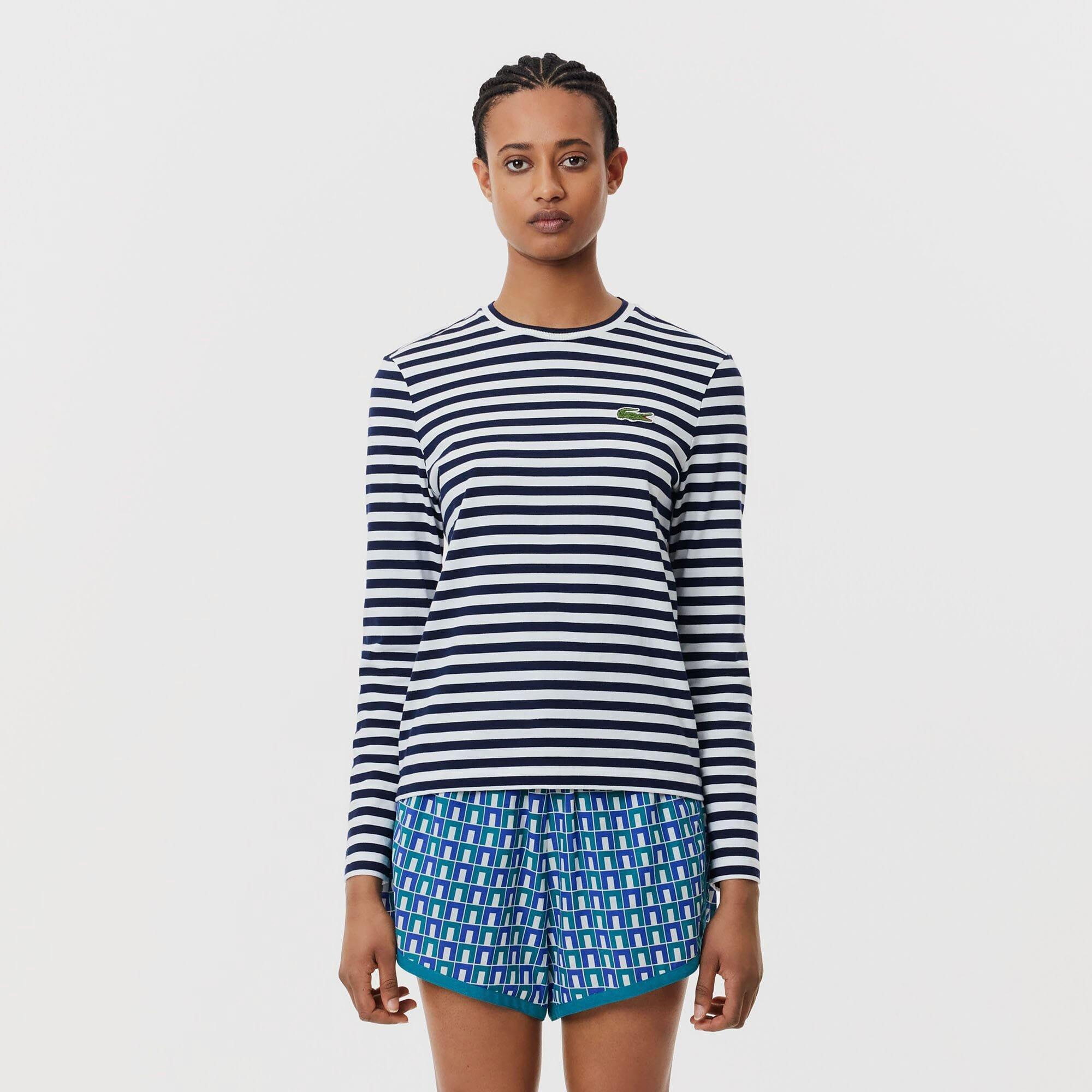 Navy - Lacoste - Striped Long Sleeve T-Shirt - 2