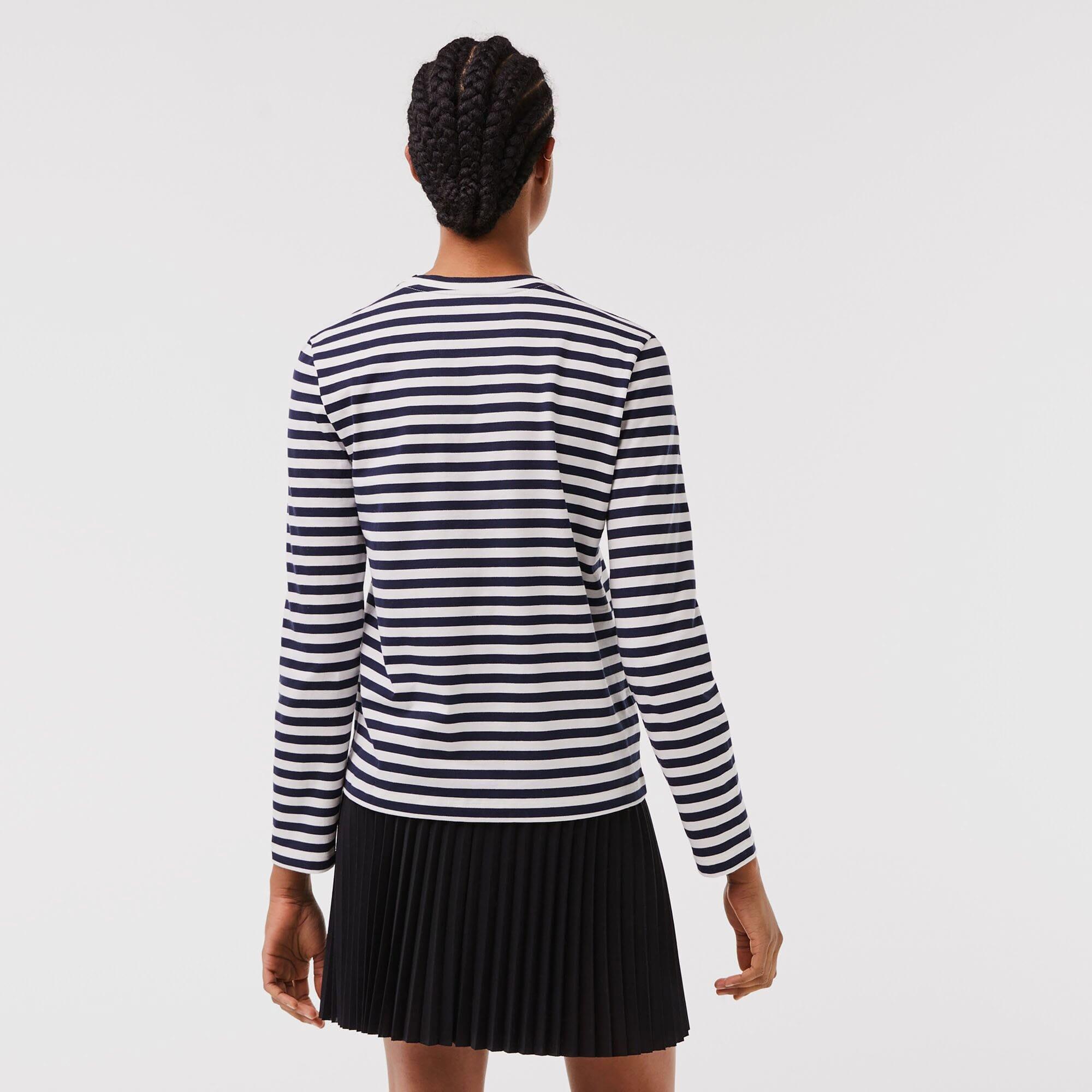 Navy - Lacoste - Striped Long Sleeve T-Shirt - 3