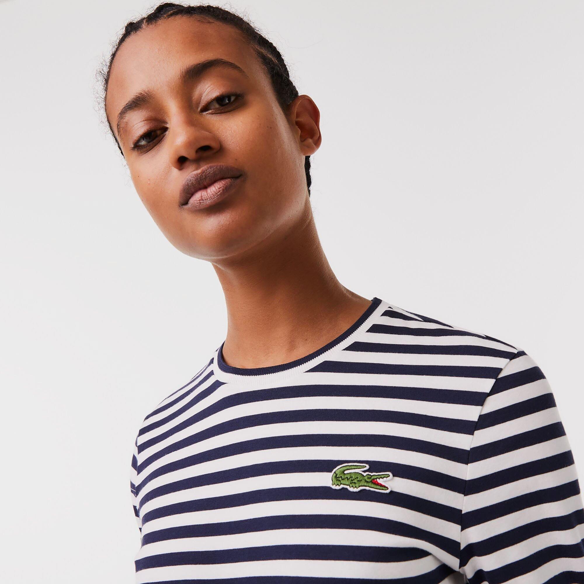 Navy - Lacoste - Striped Long Sleeve T-Shirt - 5