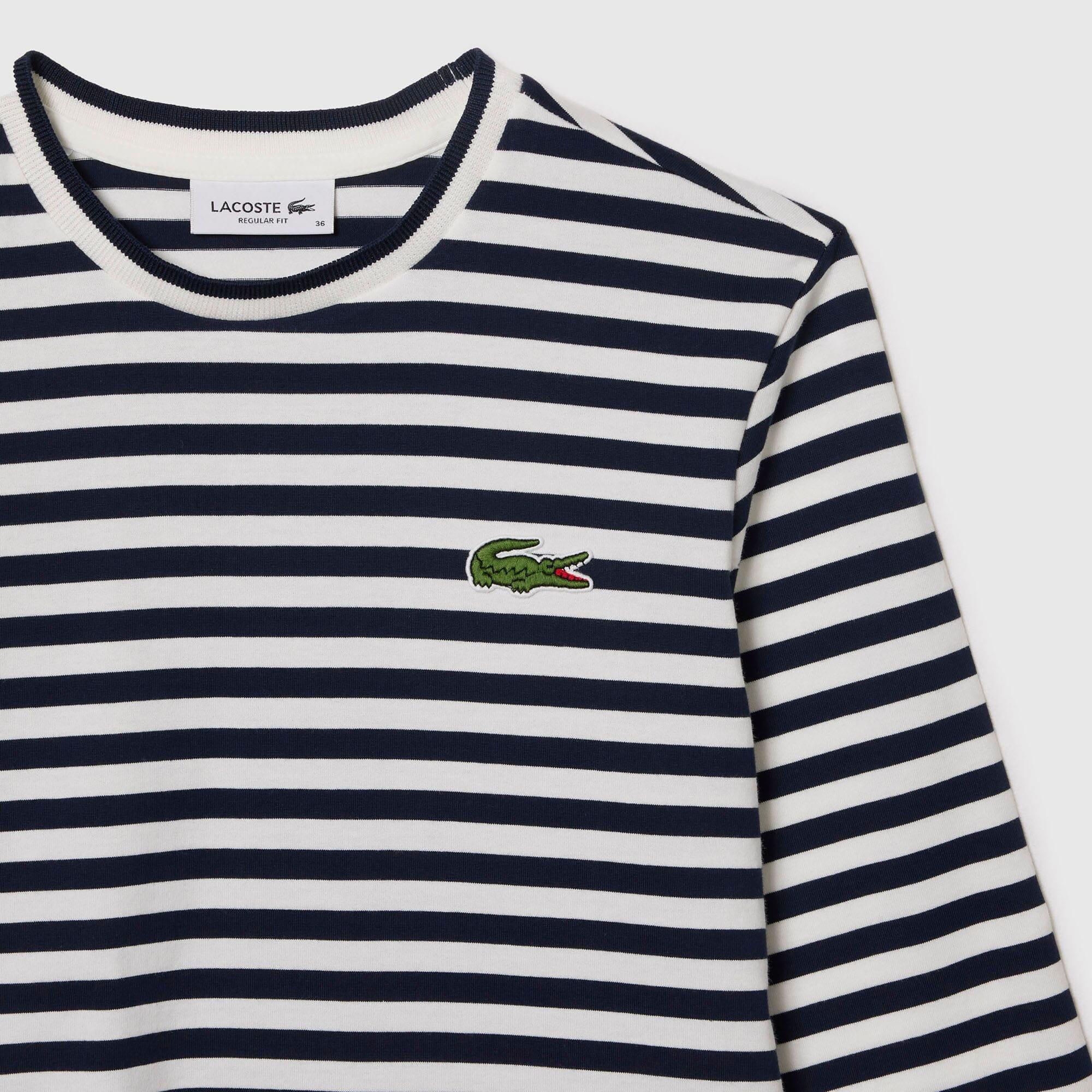 Navy - Lacoste - Striped Long Sleeve T-Shirt - 6