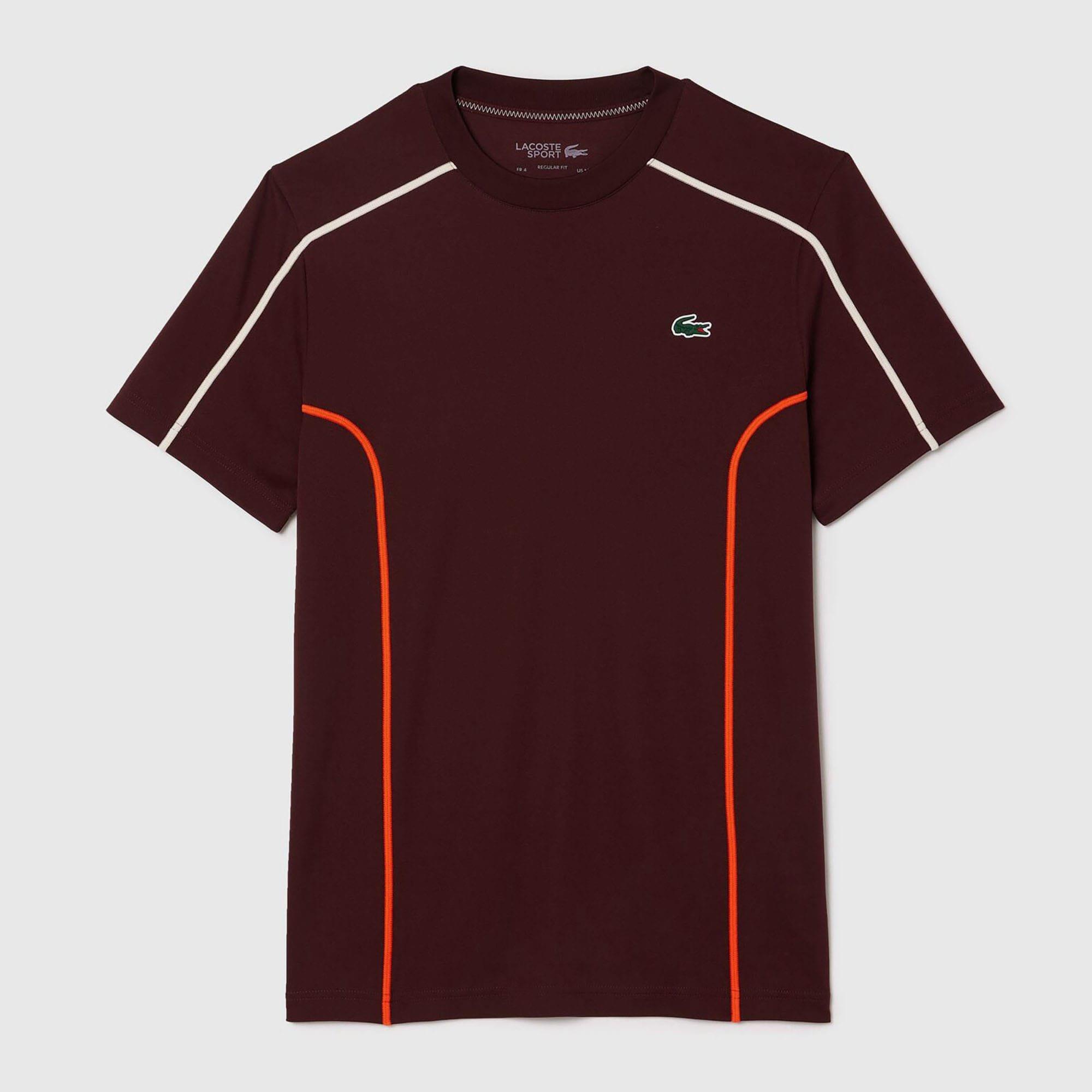 Brown - Lacoste - Ultra-Dry Tennis T-Shirt - 1
