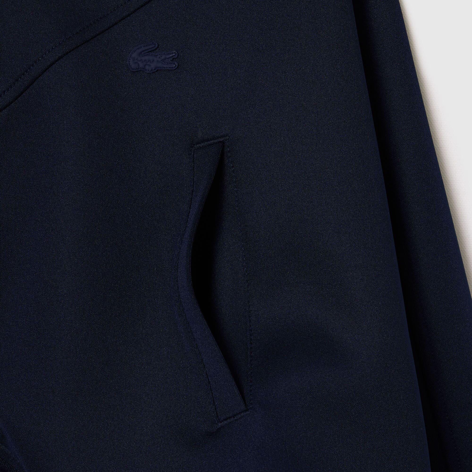 Navy - Lacoste - Cropped Full-Zip Sweatshirt - 3