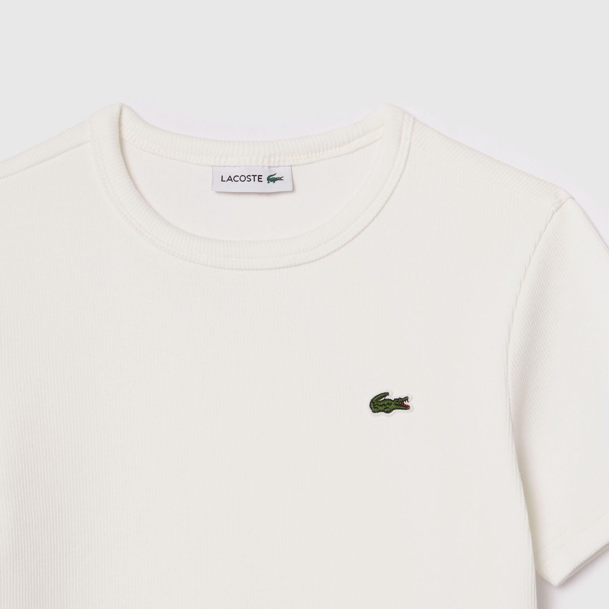 Cream - Lacoste - Cotton Rib T-Shirt - 3