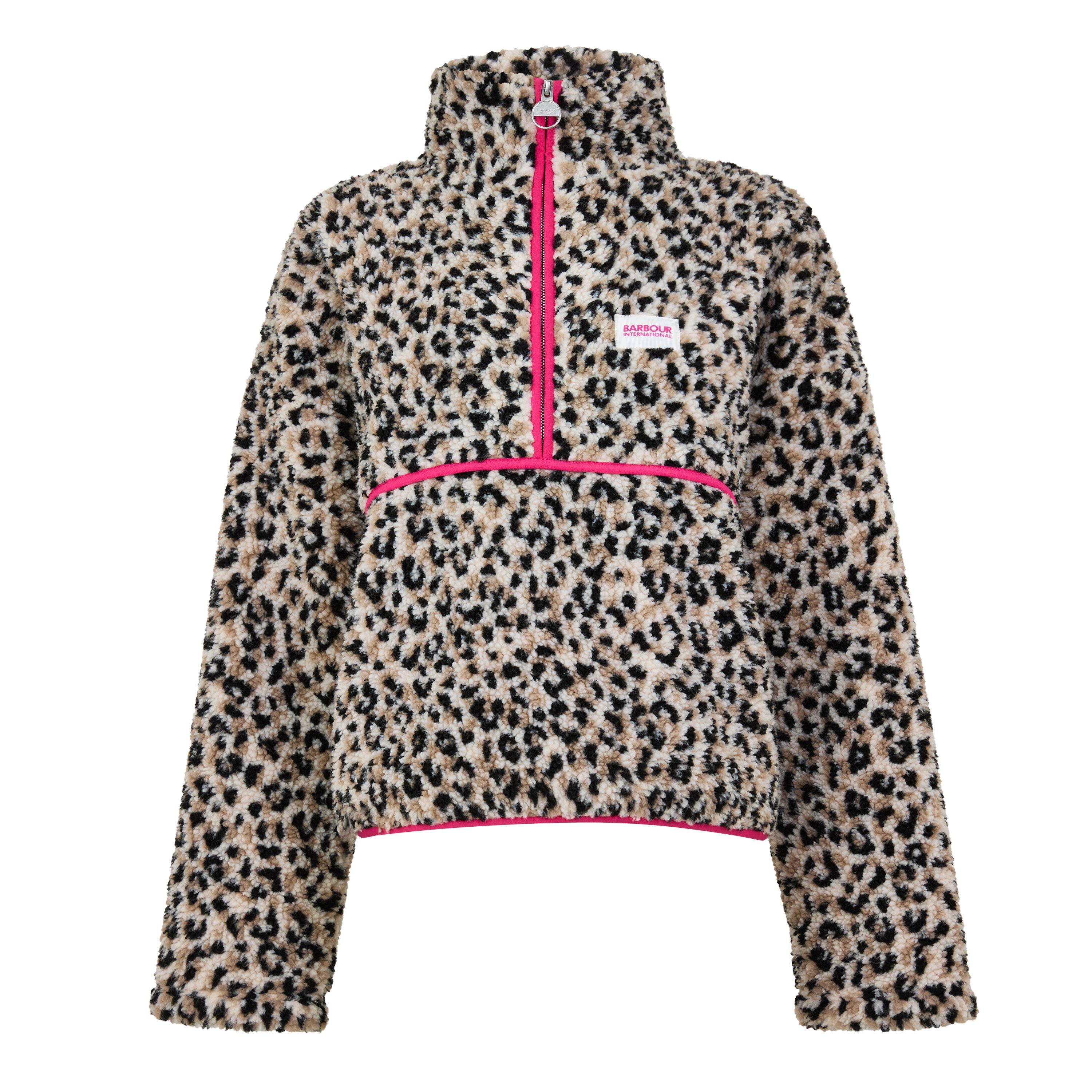 Leopard/Colour - Barbour International - Women's Coletta 1/4-Zip Fleece - 1