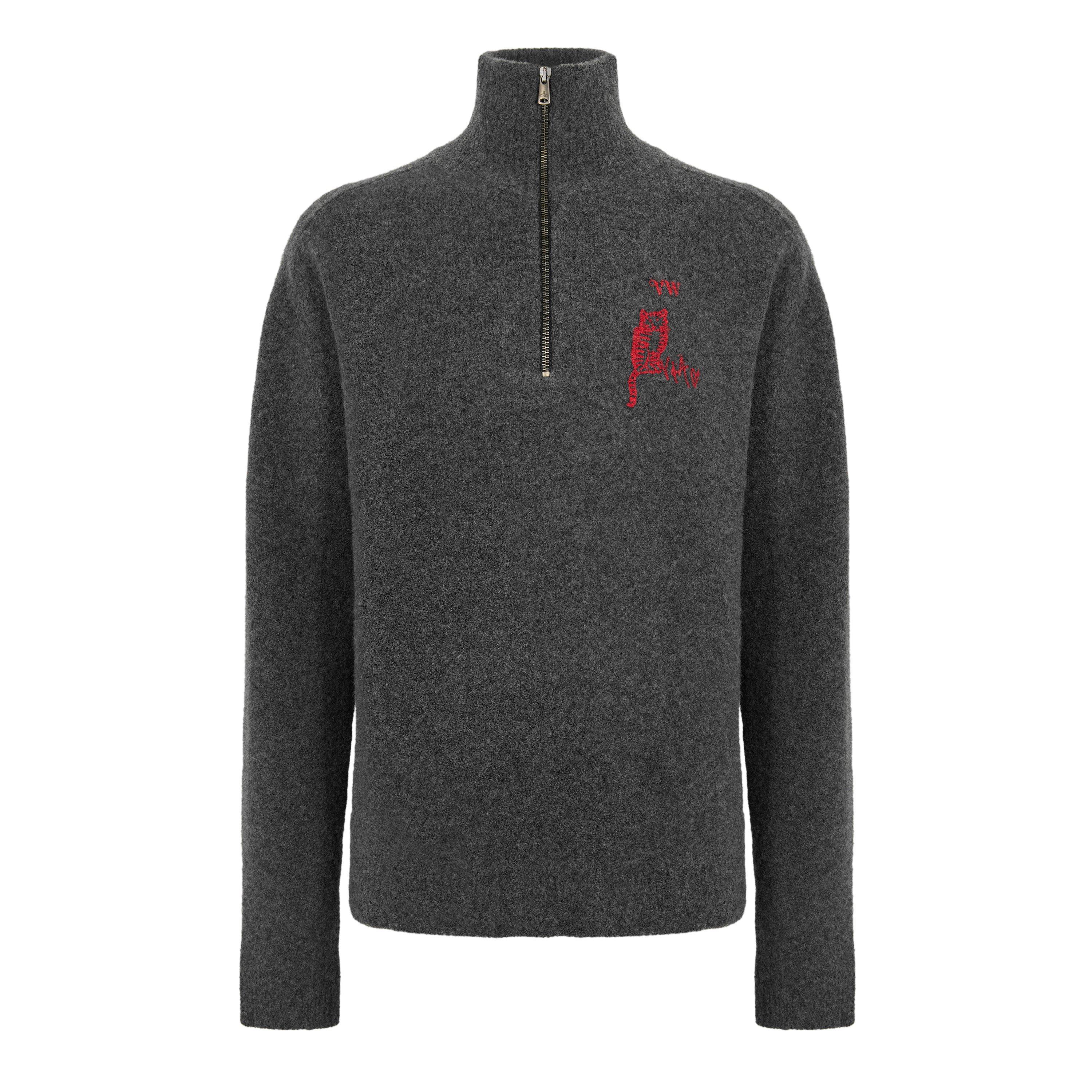 Charcoal - Vivienne Westwood - Men's Logo Turtle Turtle Neck Jumper - 1