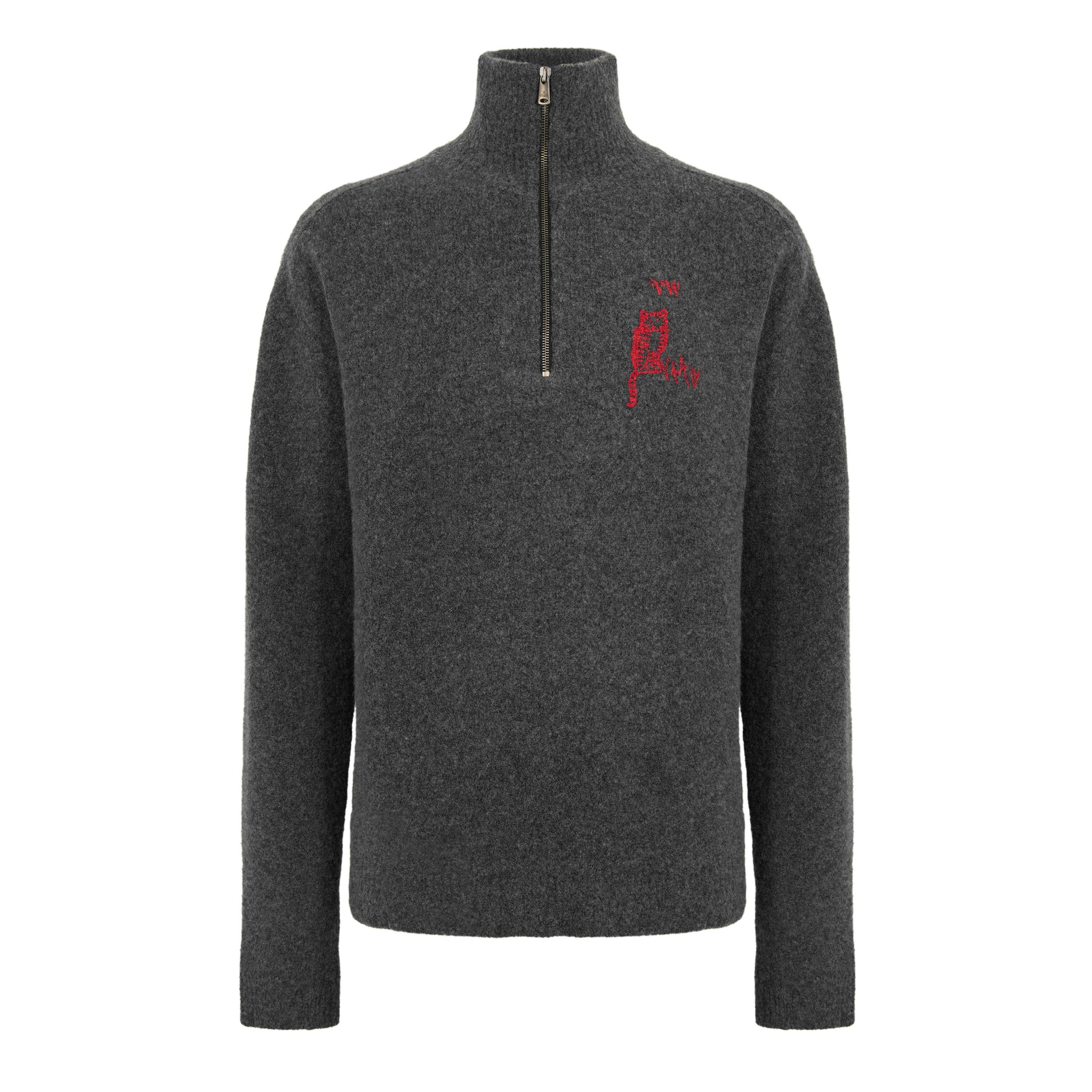 Charcoal - Vivienne Westwood - Men's Logo Turtle Turtle Neck Jumper - 1