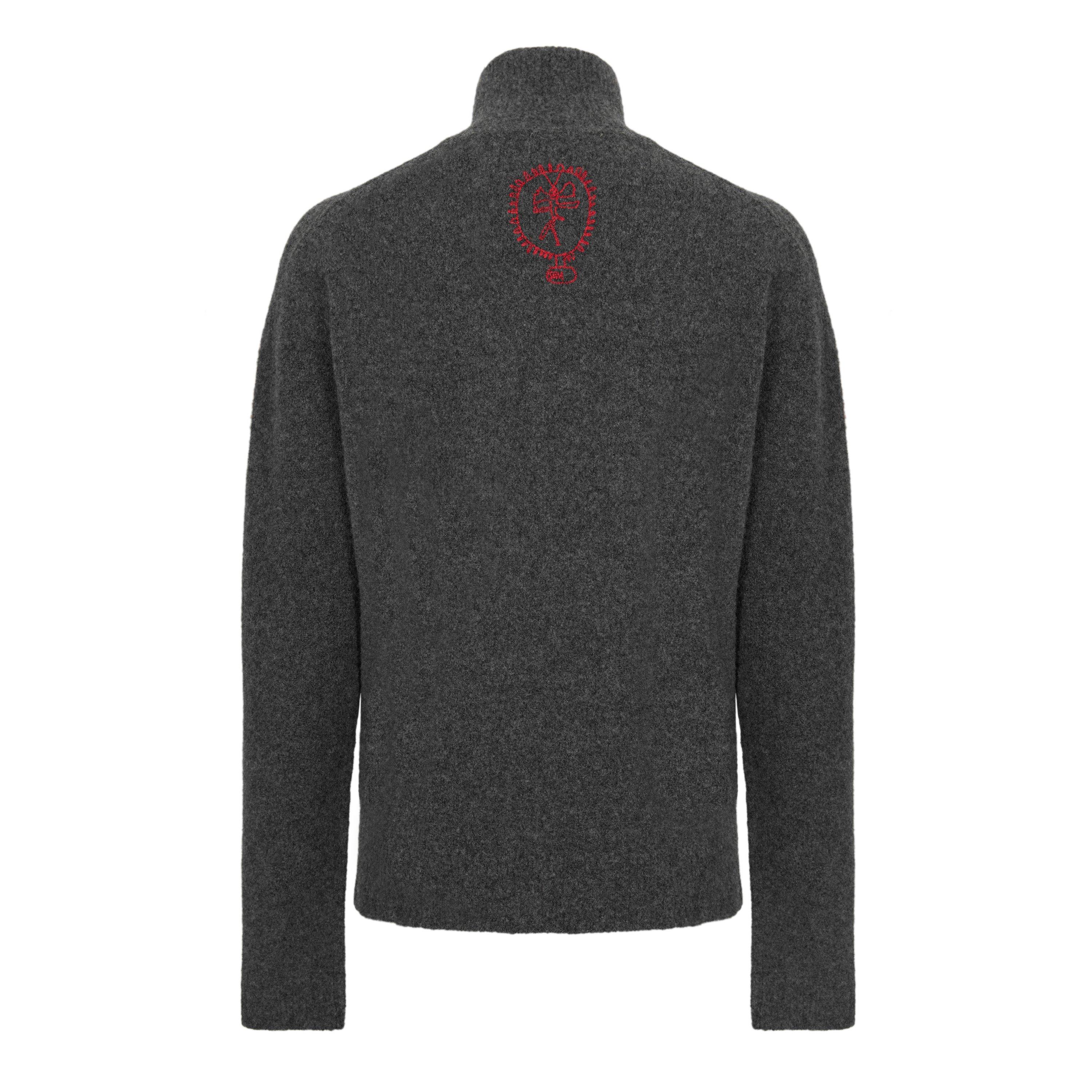 Charcoal - Vivienne Westwood - Men's Logo Turtle Turtle Neck Jumper - 2